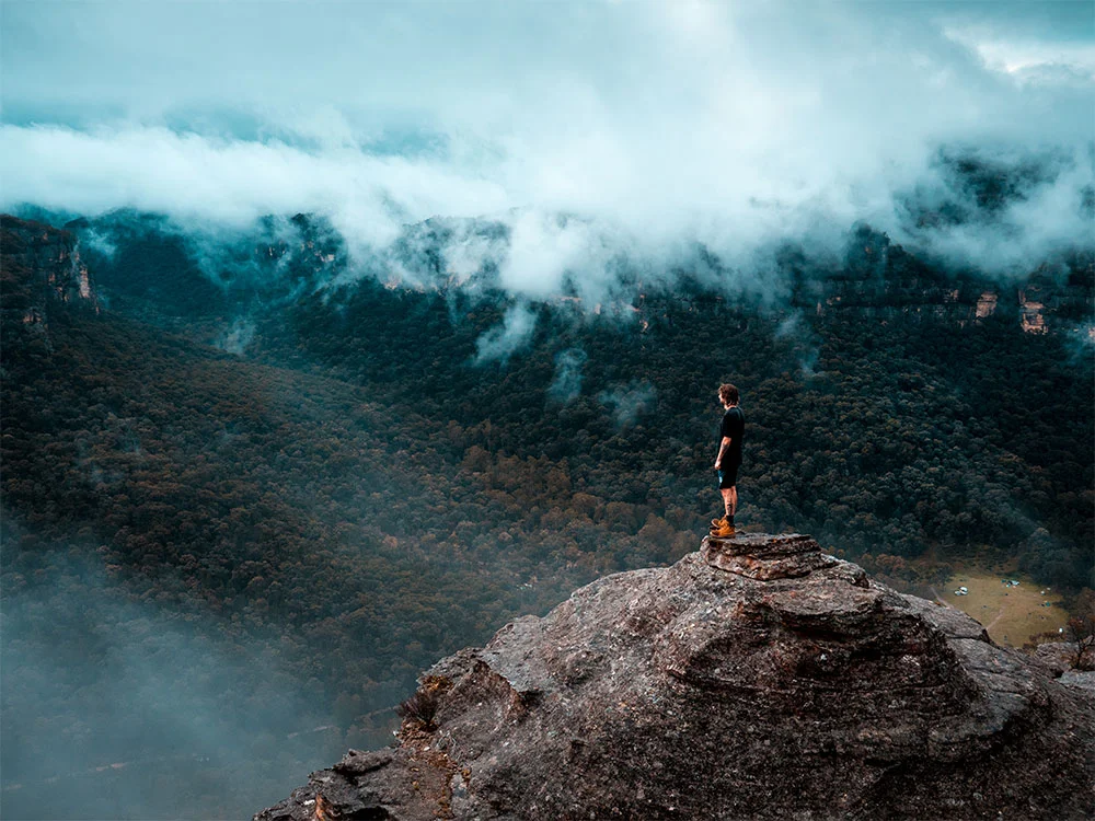 The view from the top of Mystery Mountain in Newnes. Greater Blue Mountains area. 