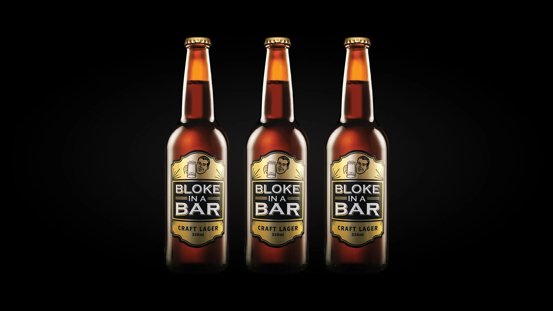 Bloke In A Bar Beer Bottle label design