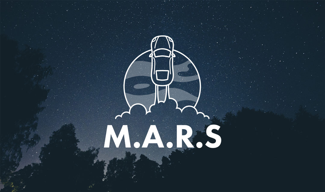 M.A.R.S Space themed logo design.