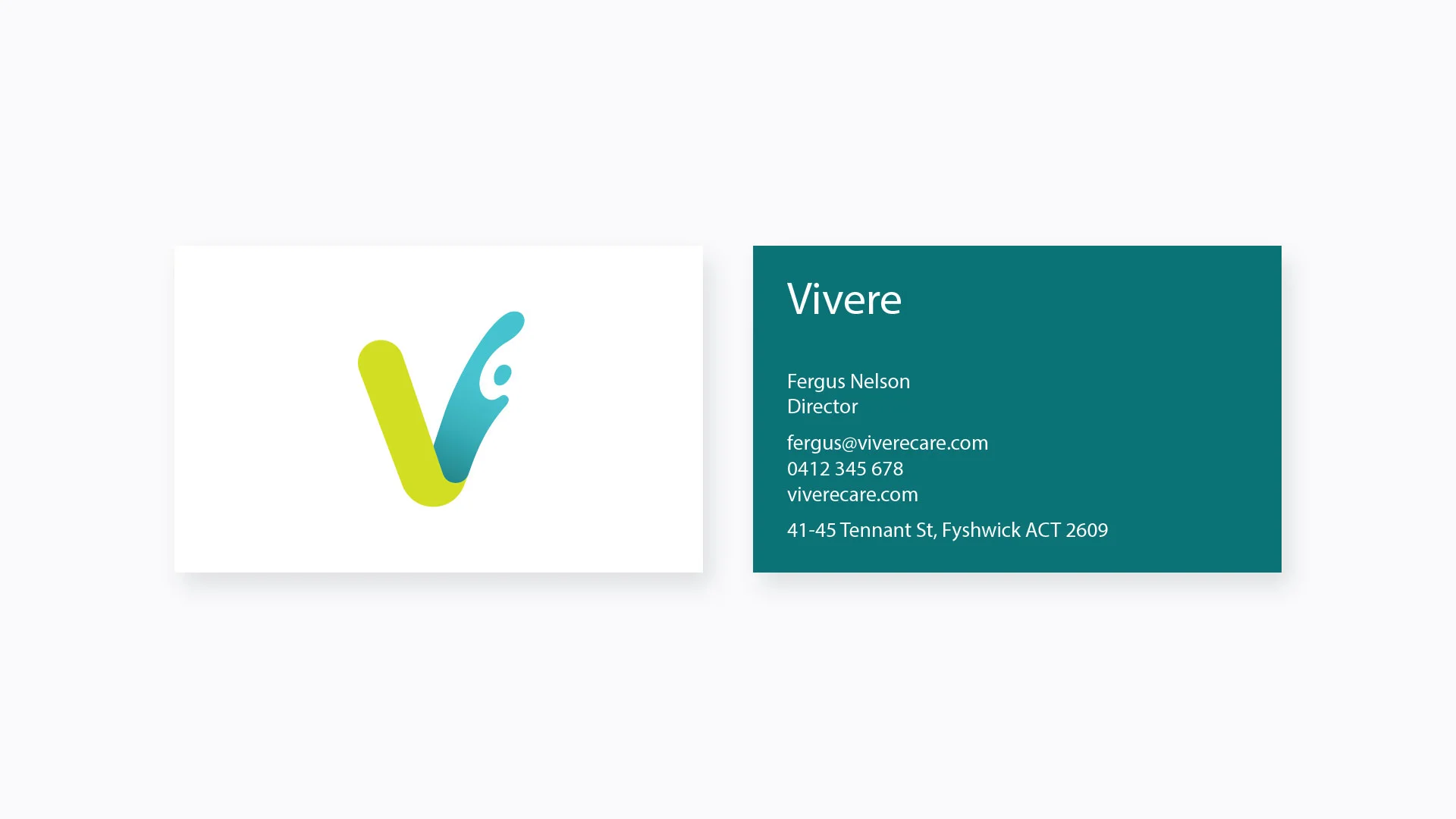 Vivere business card design
