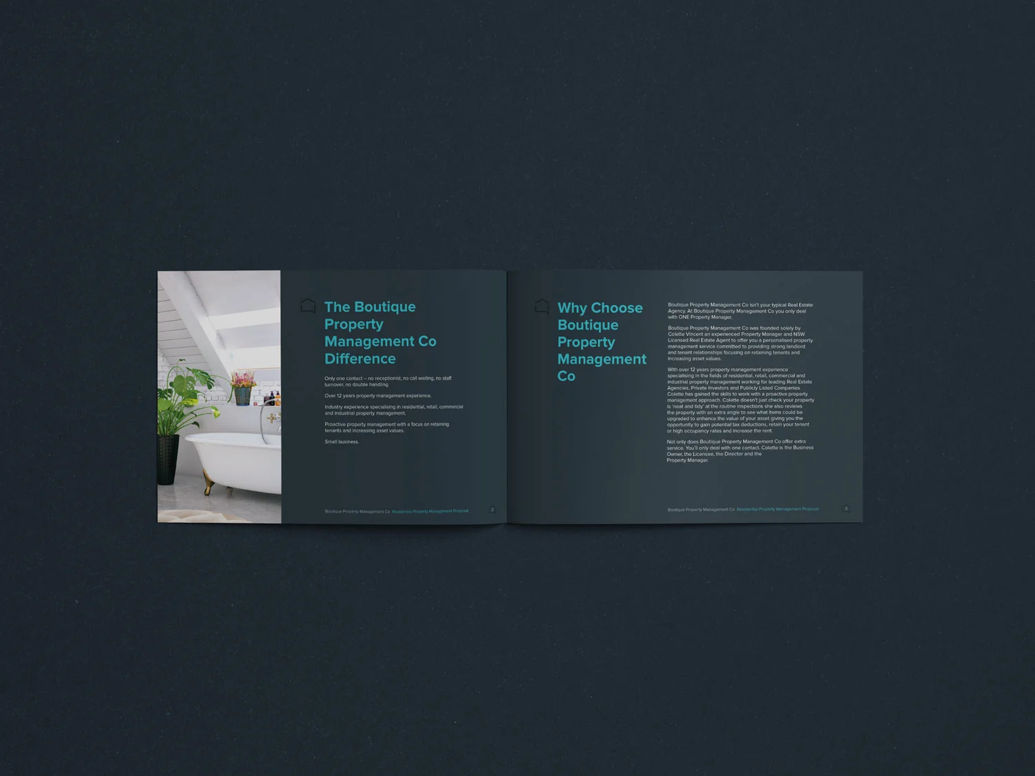 Boutique Property Management Co Business proposal document internals