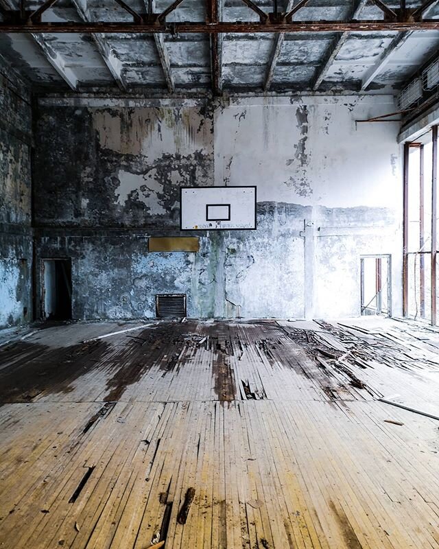 Pripyat, indoor basketball court. 
#chernobyl #pripyat #abandonedplaces