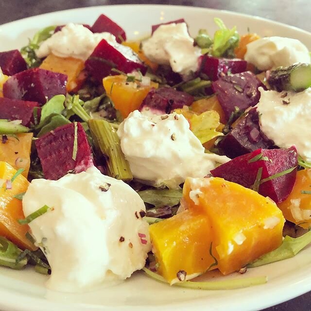 🚨 New Menu Item @vargabar 🚨 
Red &amp; golden beets, asparagus, burrata, &amp; arugula salad with olive oil &amp; apple cider vinegar... #OpenInPHL til 10pm!