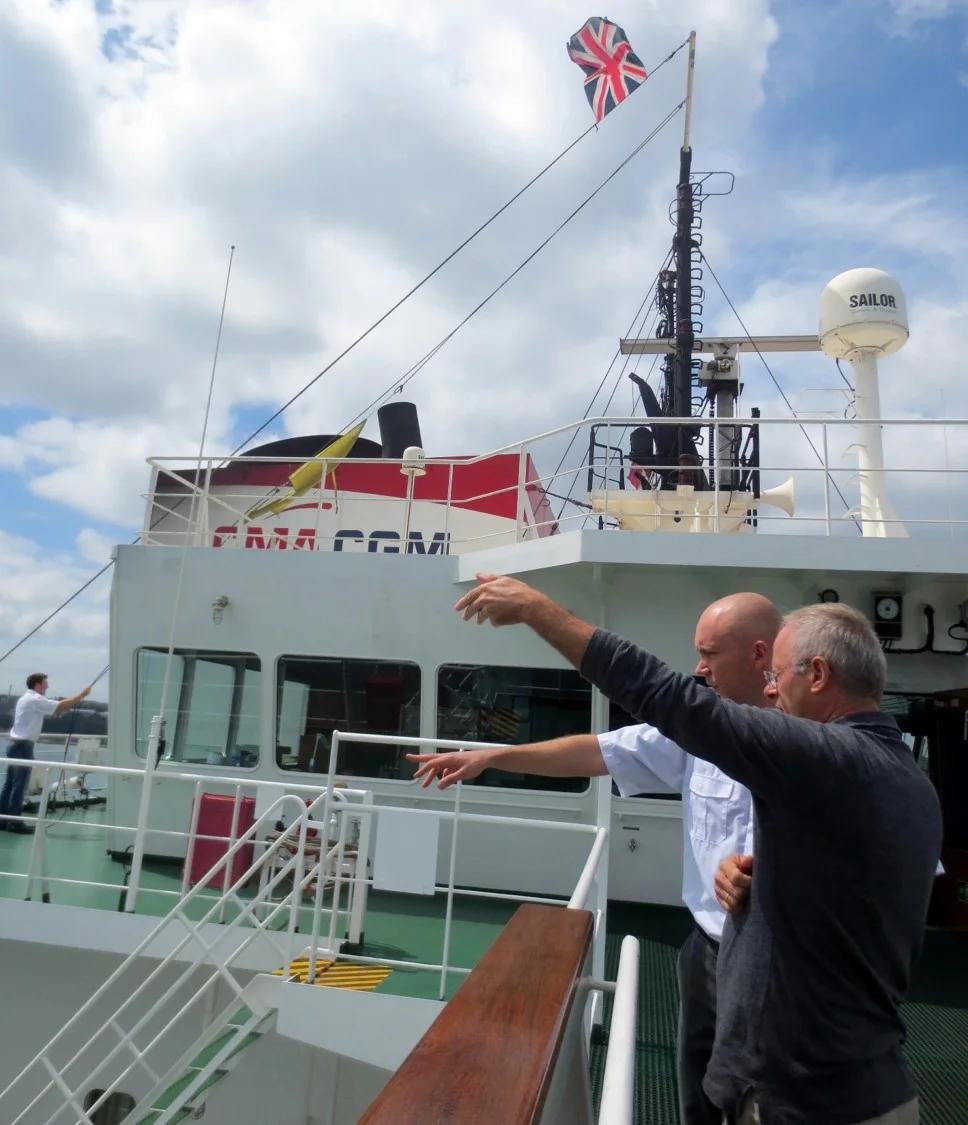 Frank with Chief Officer on bridge