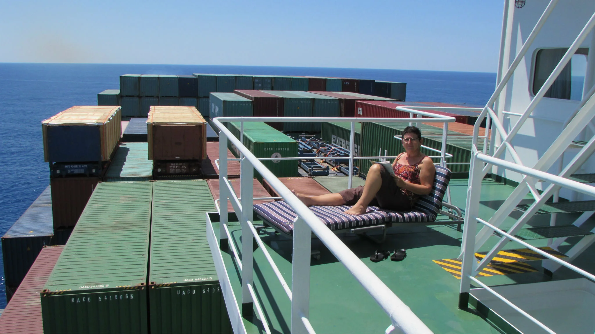 Relaxing on the deck