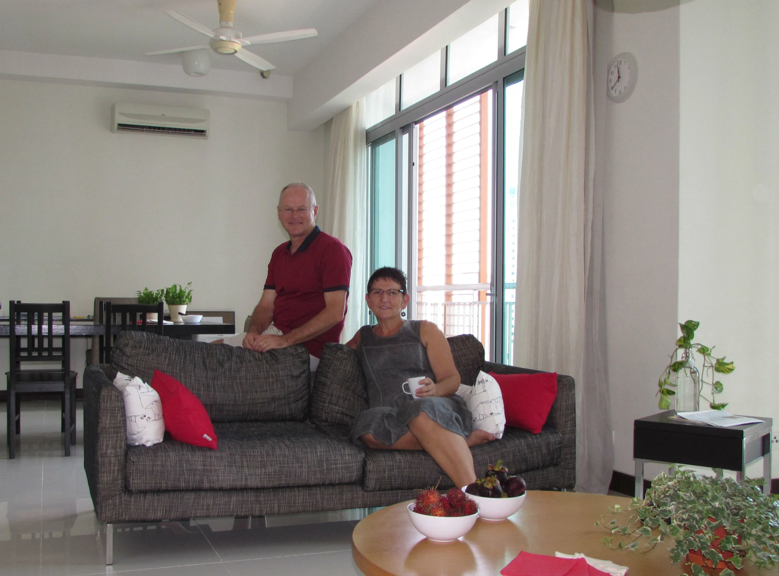 Francien and Frank in apartment in Kuala Lumpur