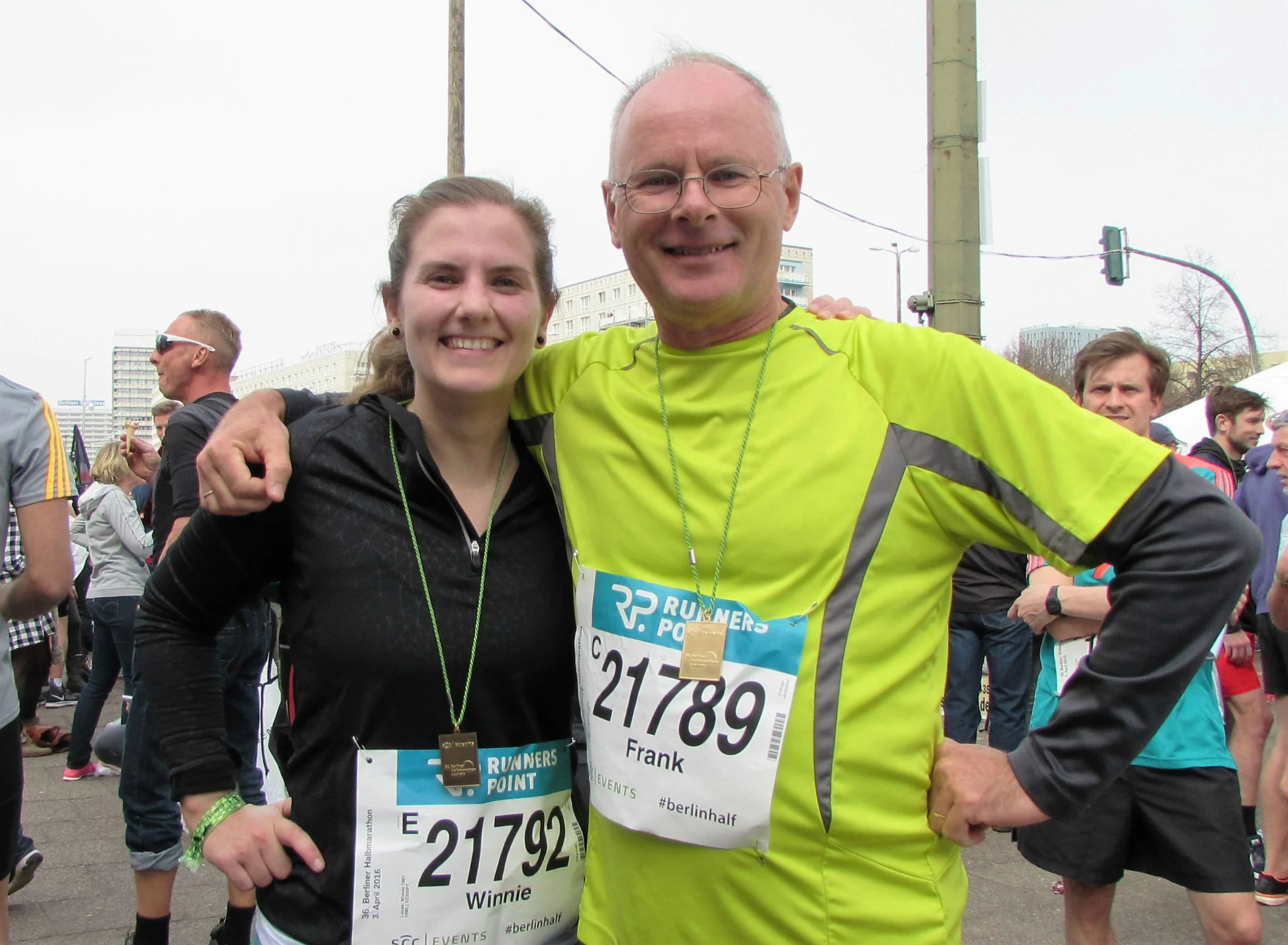 Winnie and Frank finished the Berlin half-marathon in April 2016