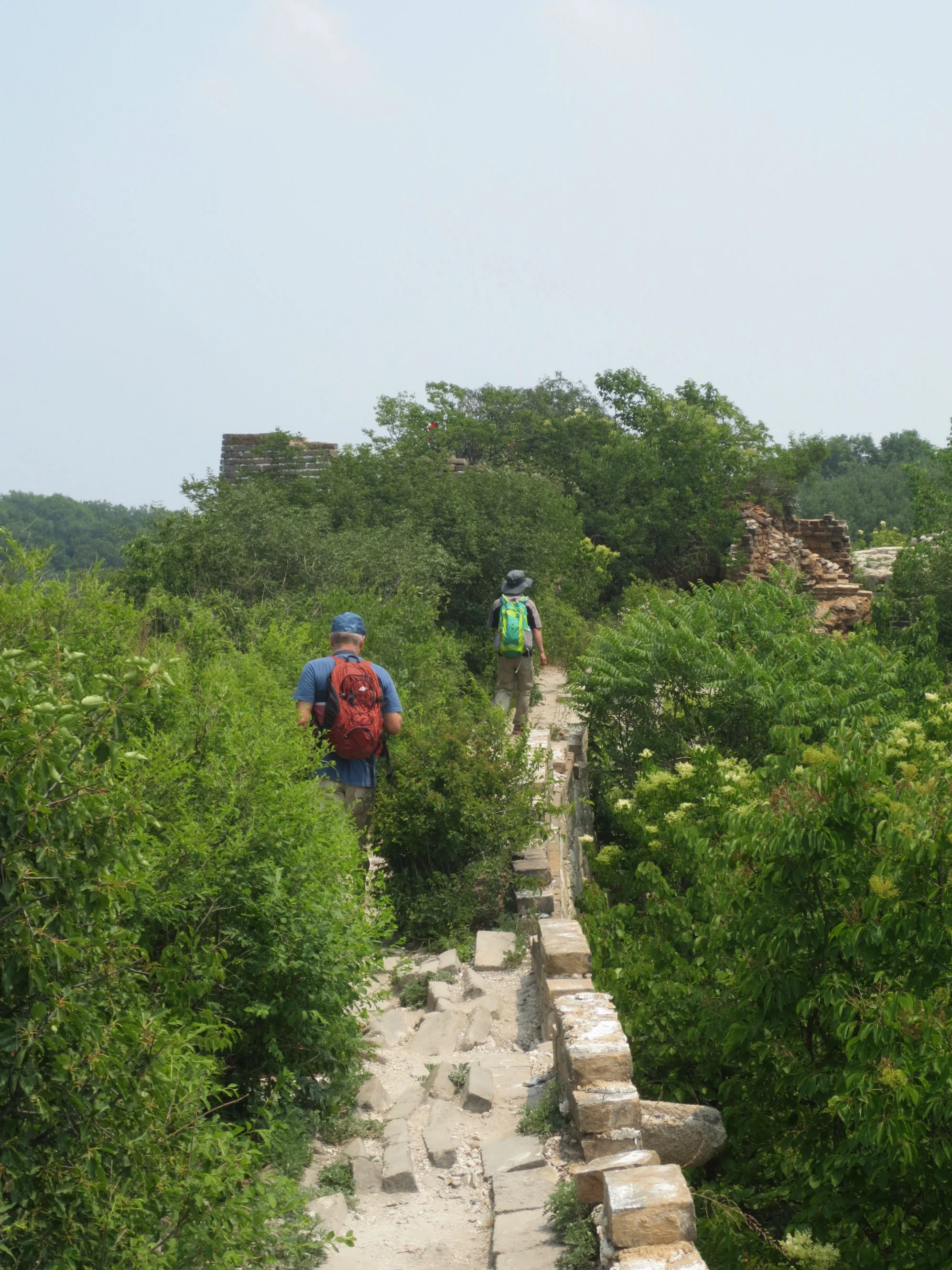 Hiking on the non-renovated parts of the Great Wall
