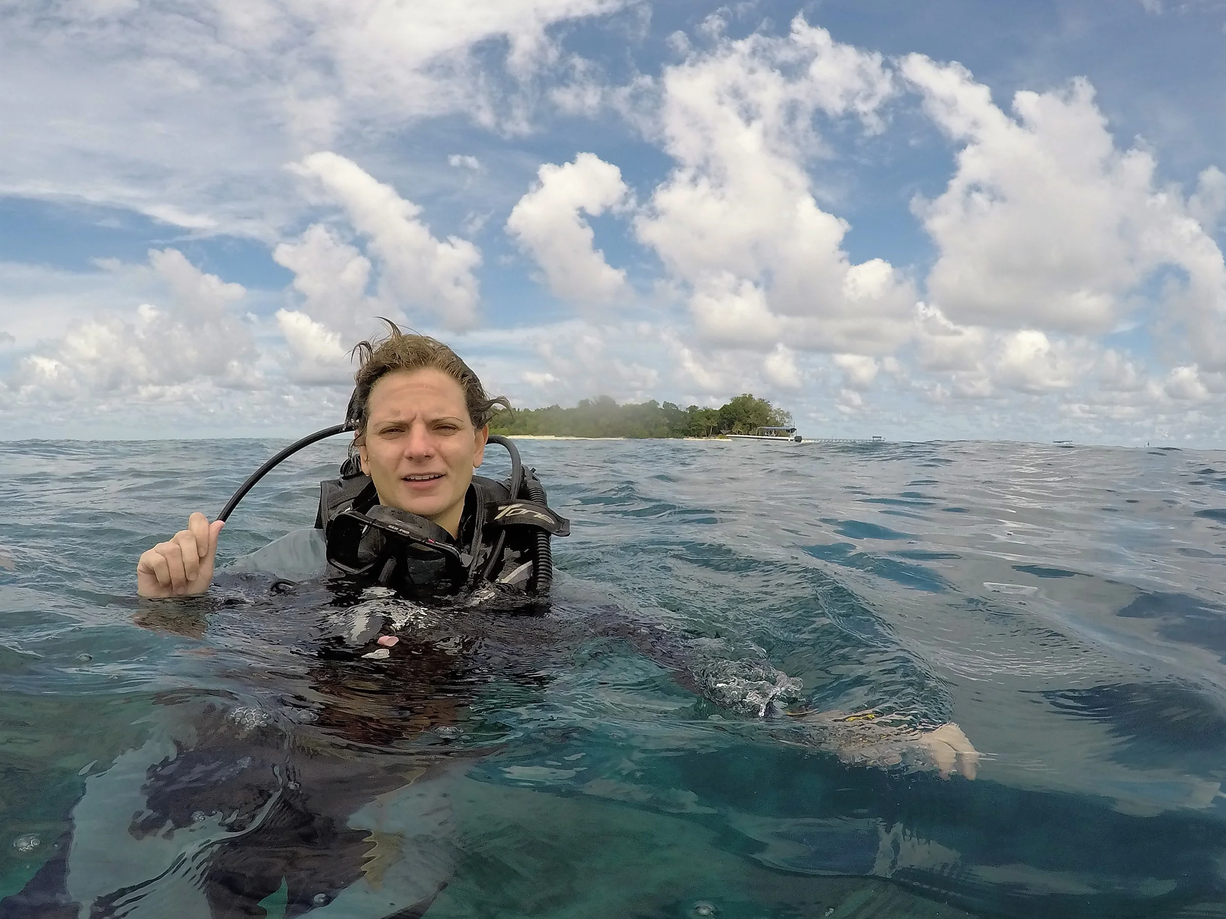 Surfacing in front of Pulau Sipadan