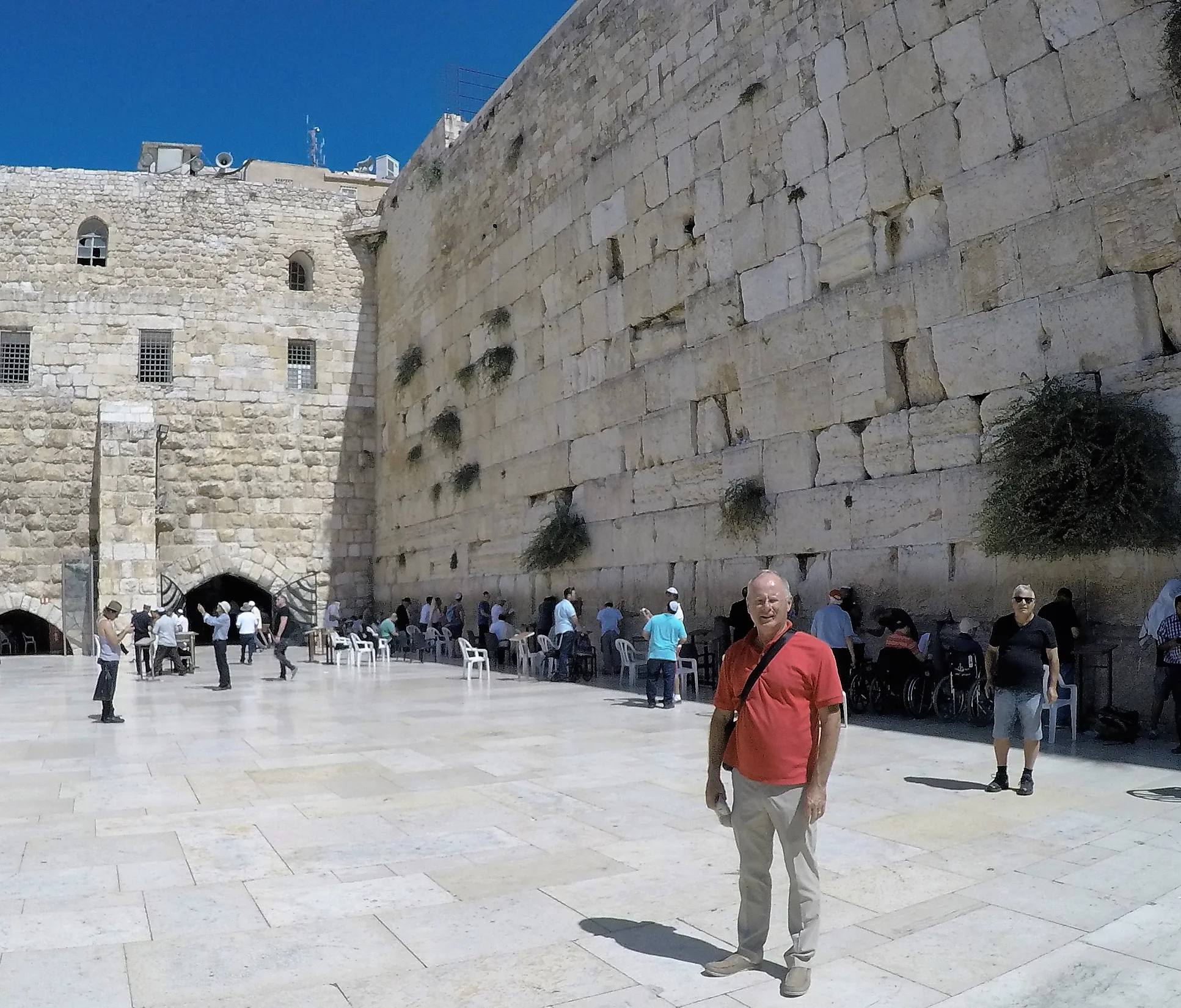Frank standing in front of the Western Wall.