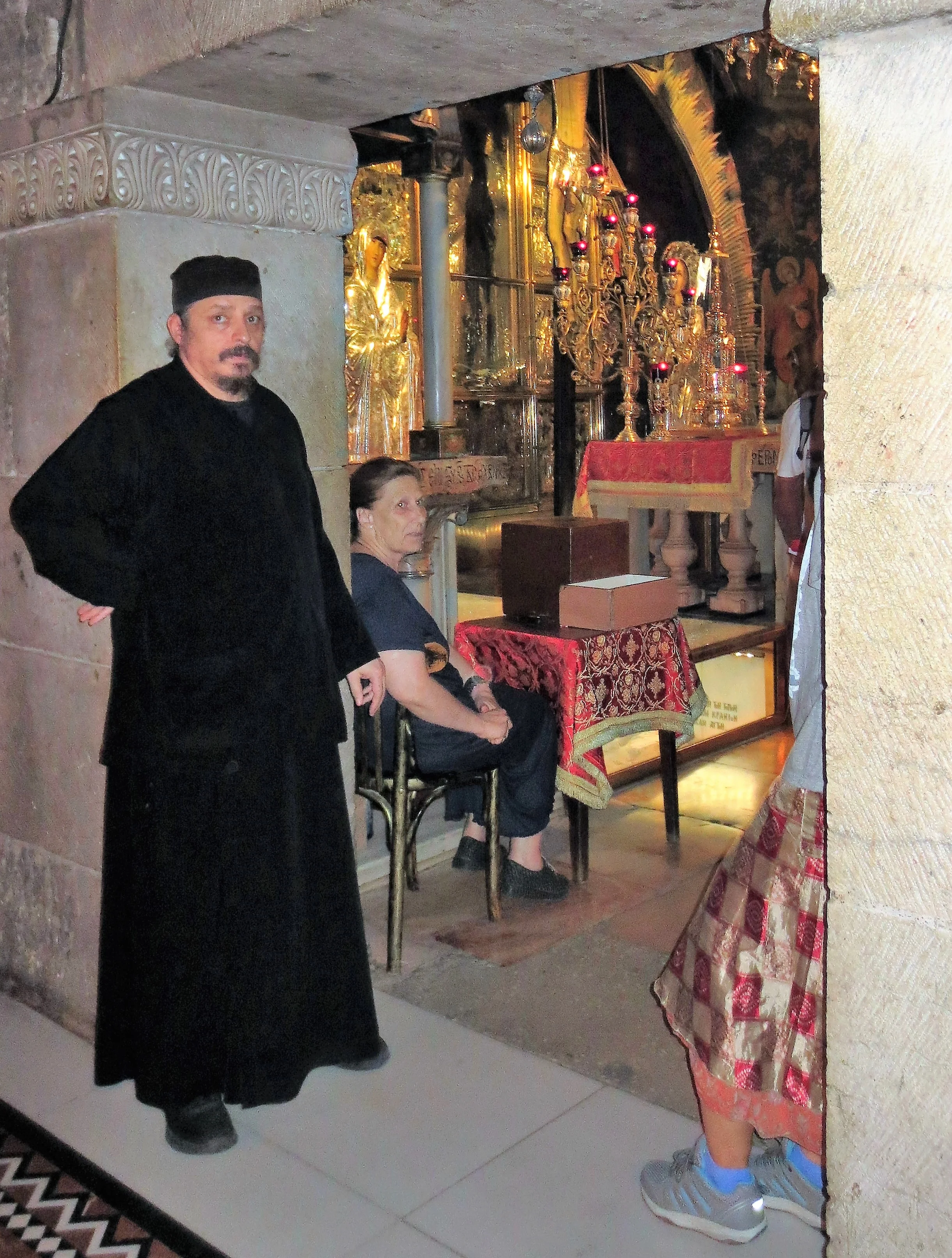 Armenian monk inside the Church of the Holy Sepulchre