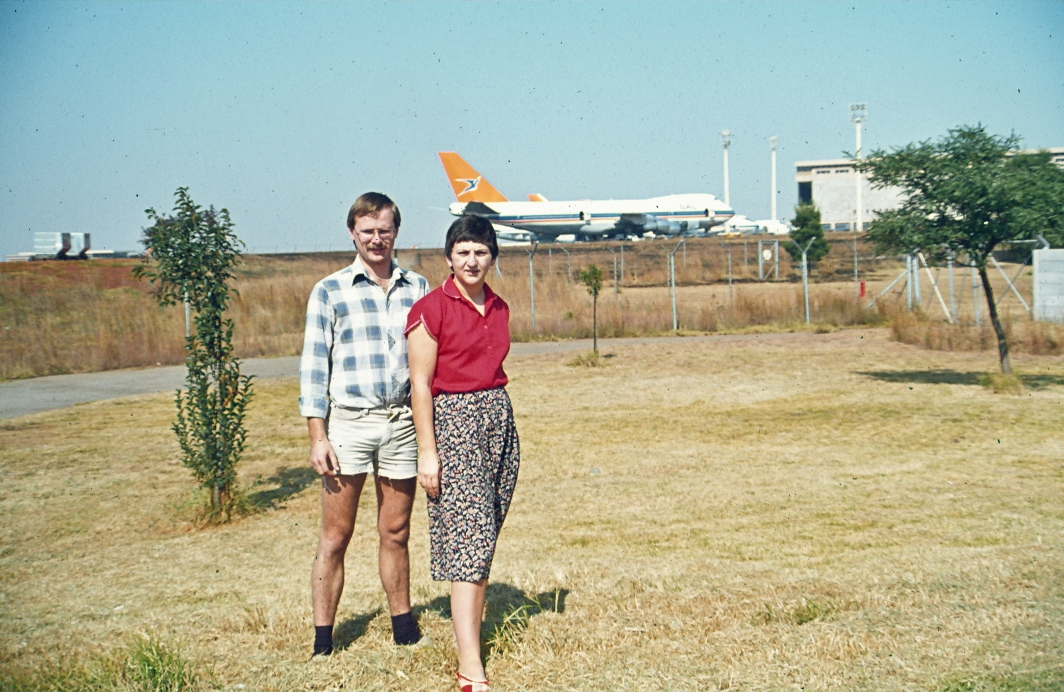 In front of 'Jan Smuts' Airport in Johannesburg in 1984