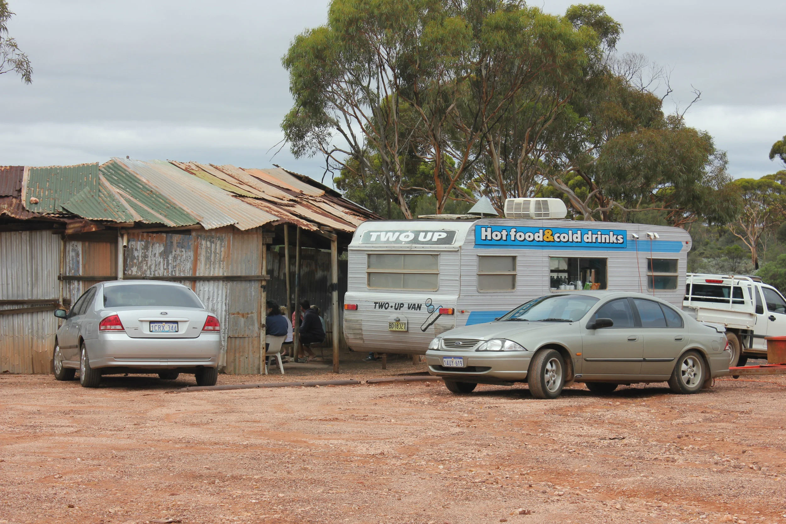 A bush 'Two Up' gamble arena. It was not allowed to take any pictures inside...