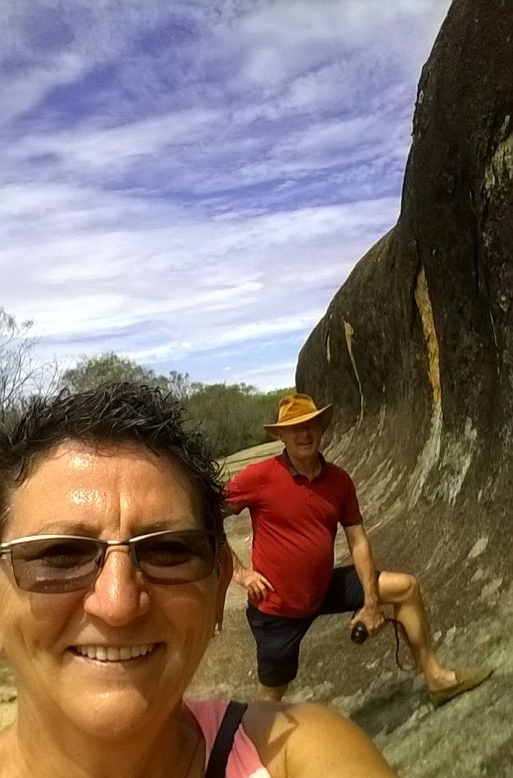 The Kokerbin Rock monolith. We stood at the 'wave' face of the granite rock