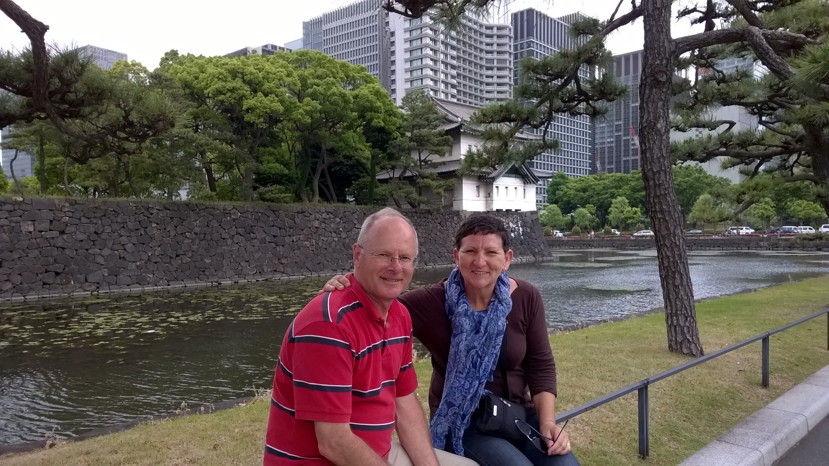 The Imperial Palace with the Tokyo business district in the background