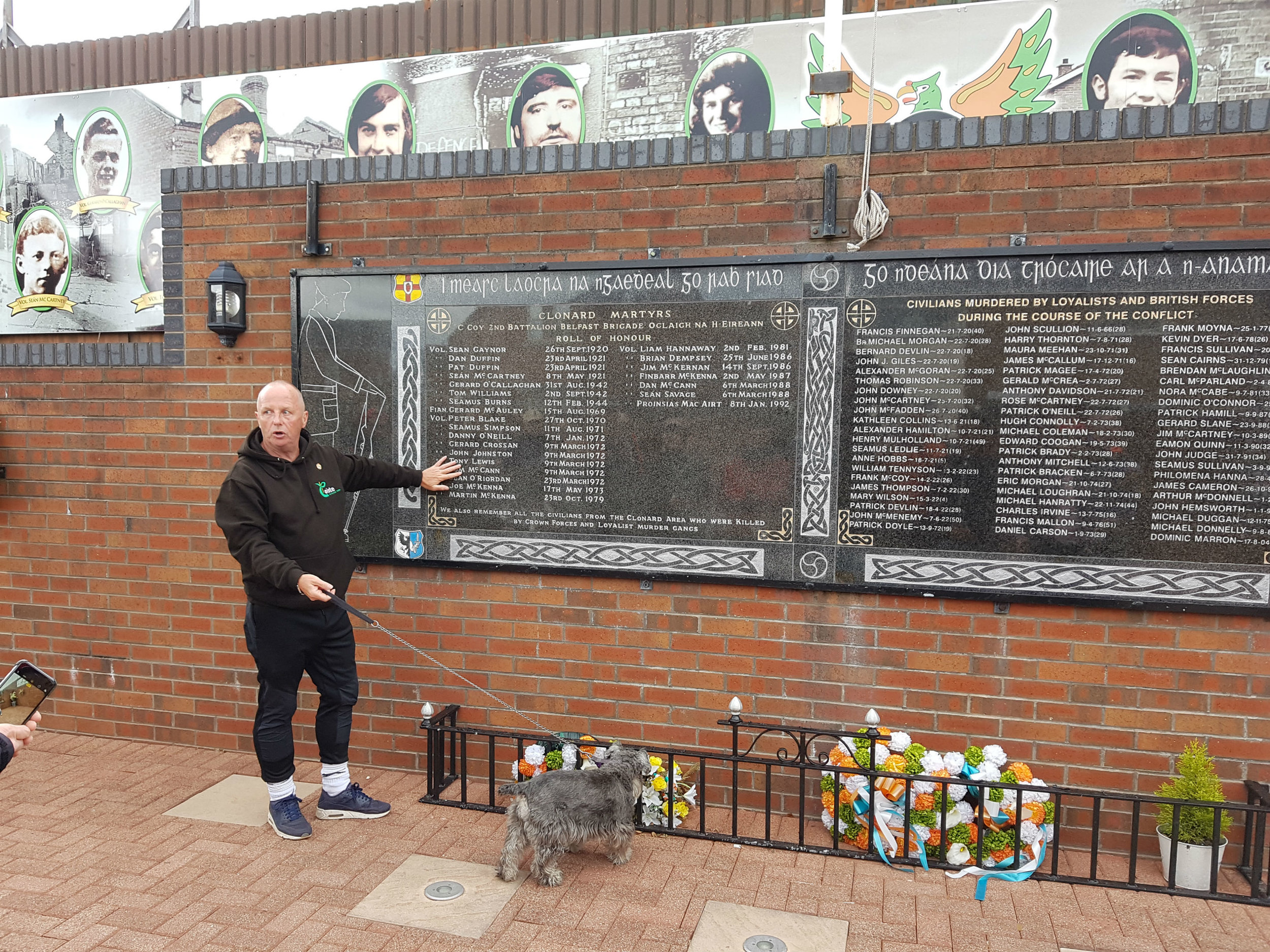 Our guide explaining a memorial for IRA fighters and civilians