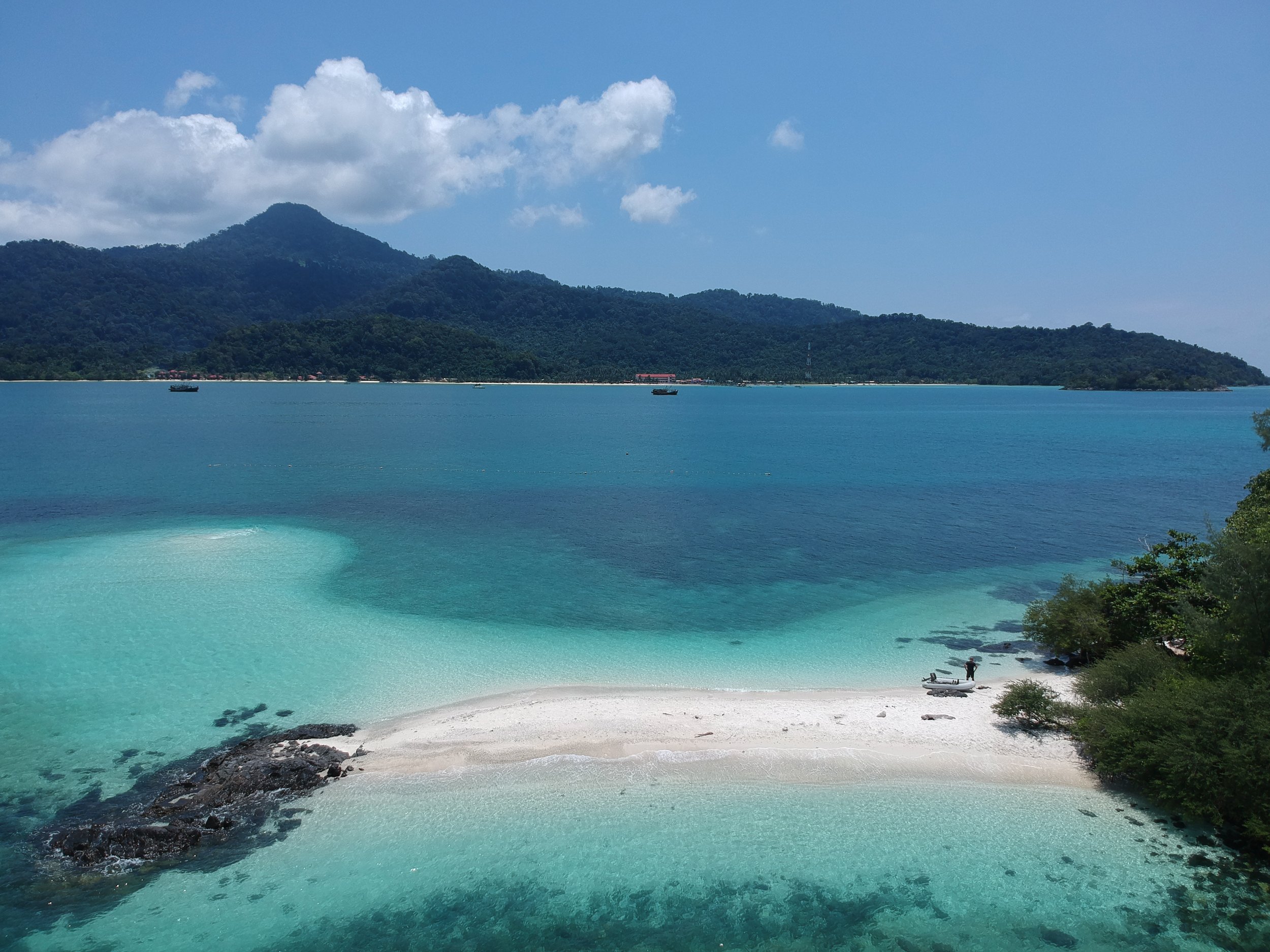 Pulau Mentigi, 70 meters long and 20 meters wide