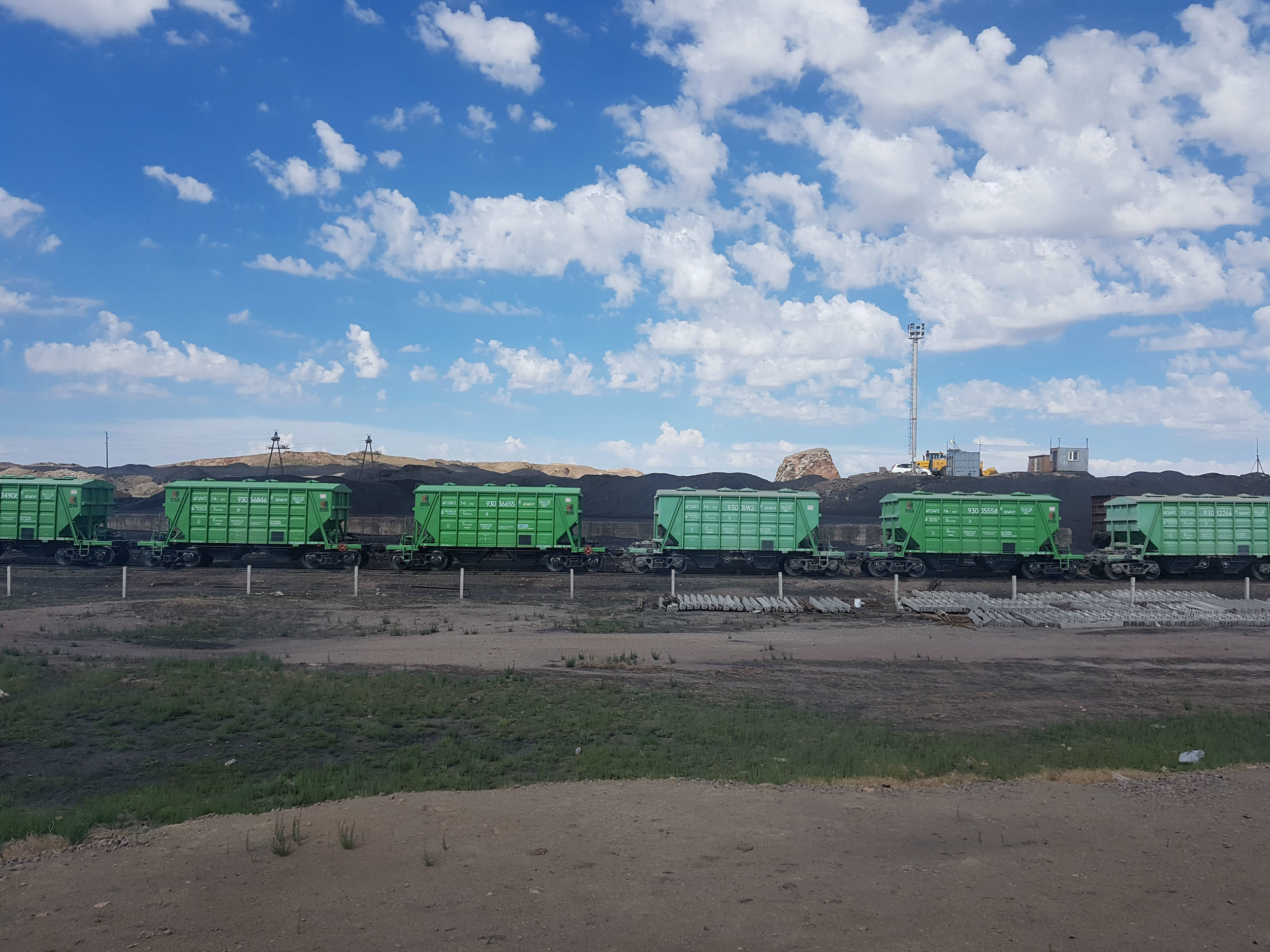 Coal trains in the Gobi Desert