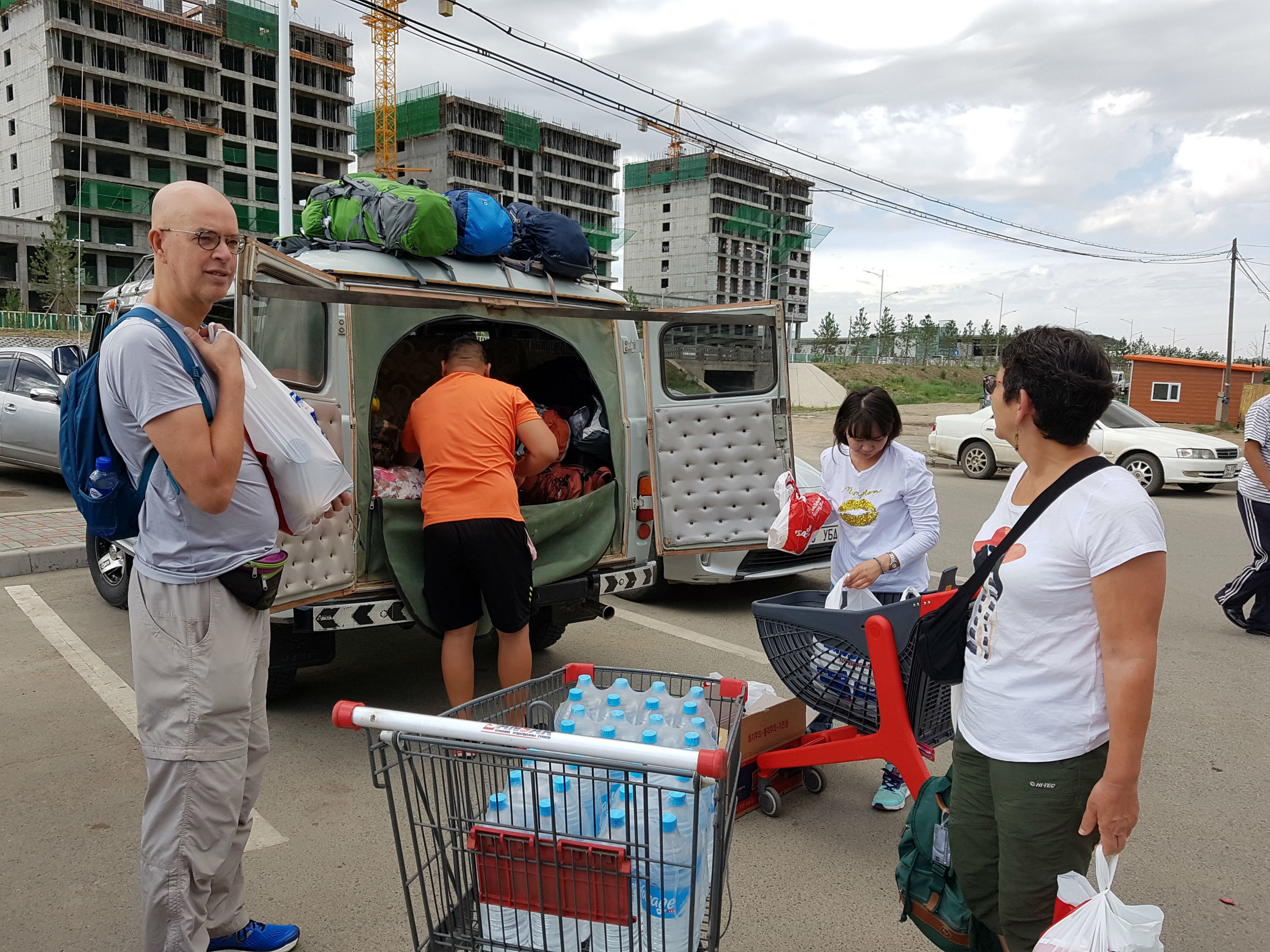 In Ulaanbaatar we loaded food in our van before starting our journey