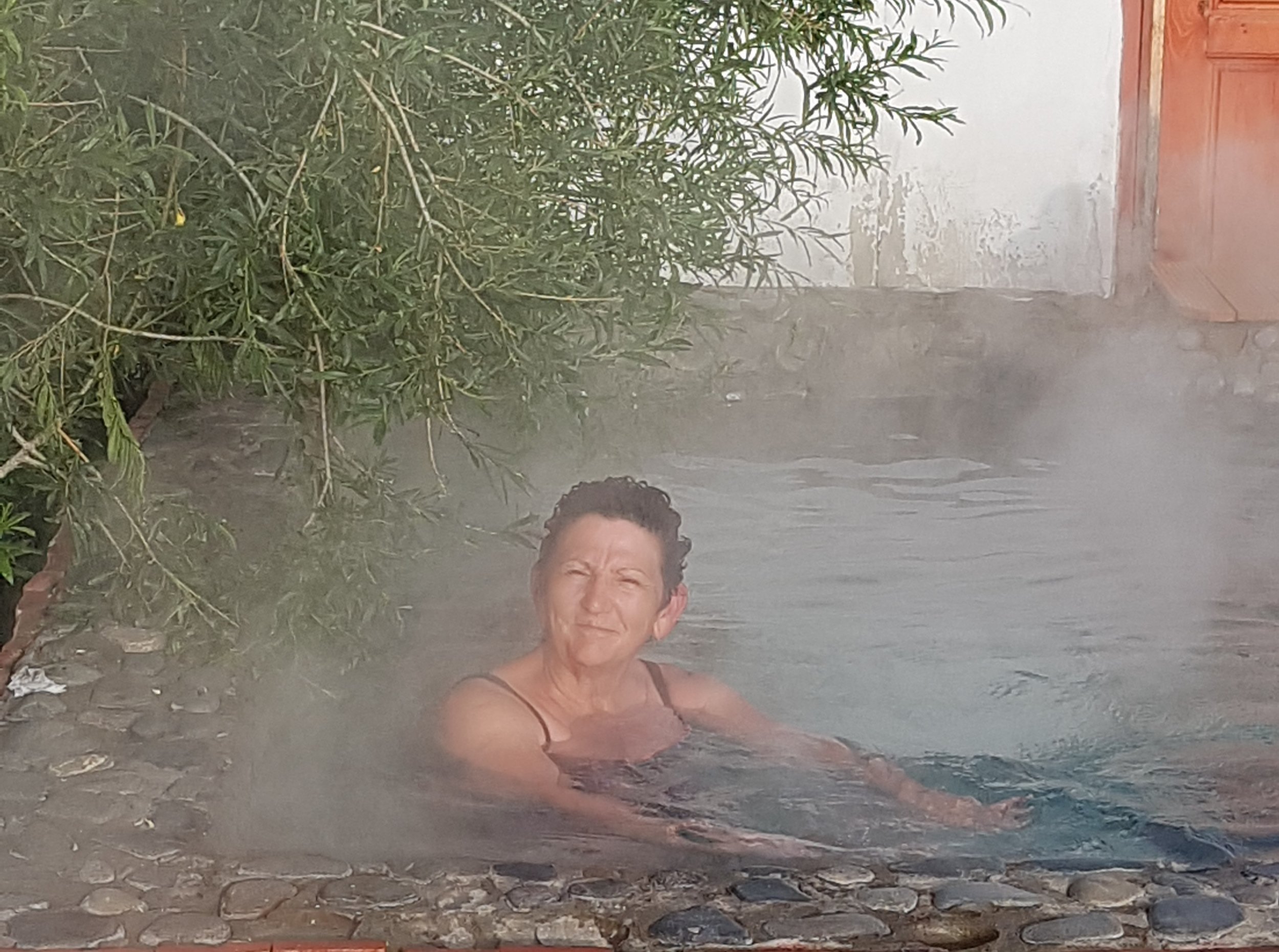 Enjoying hotsprings