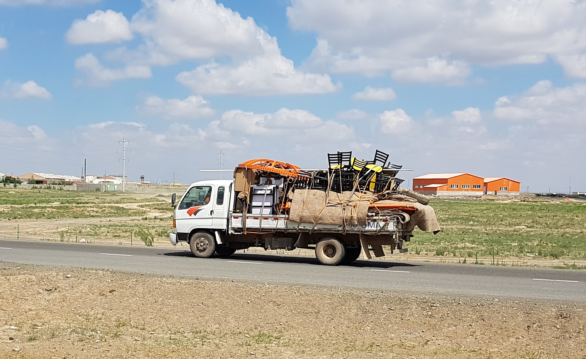 A nomad family transporting their ger to Ulaanbataar. Are they giving up the nomadic life for an urban life?