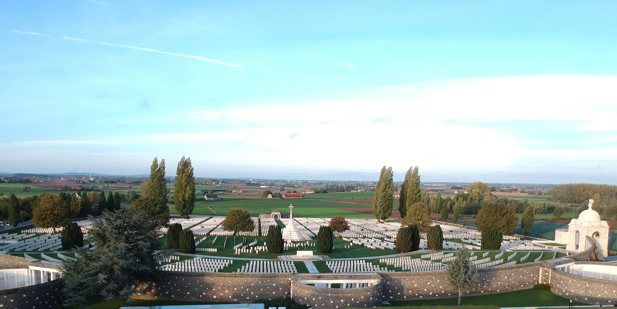 Aerial view Tyne Cote memorial