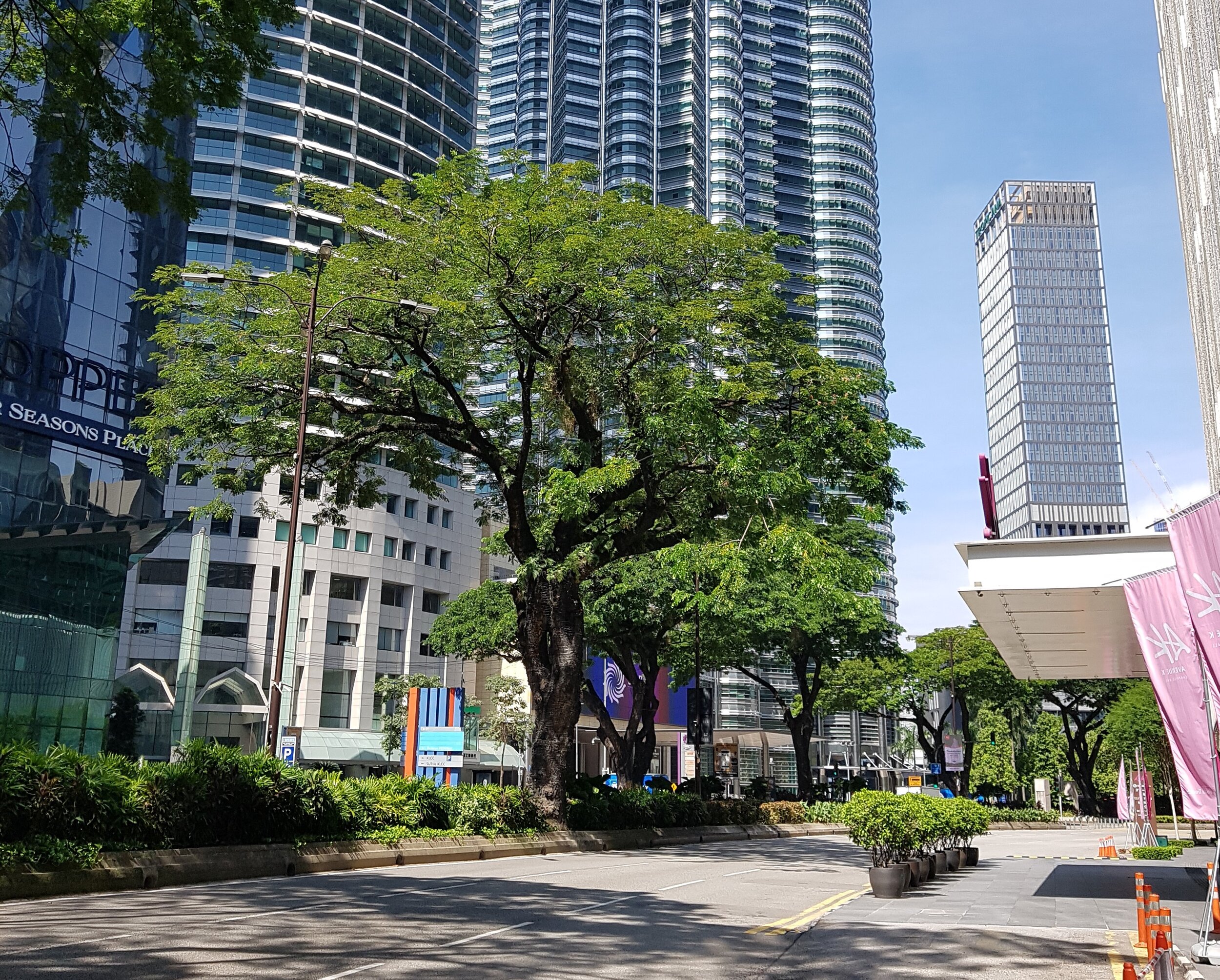 Empty streets in front of iconic Petronas Towers