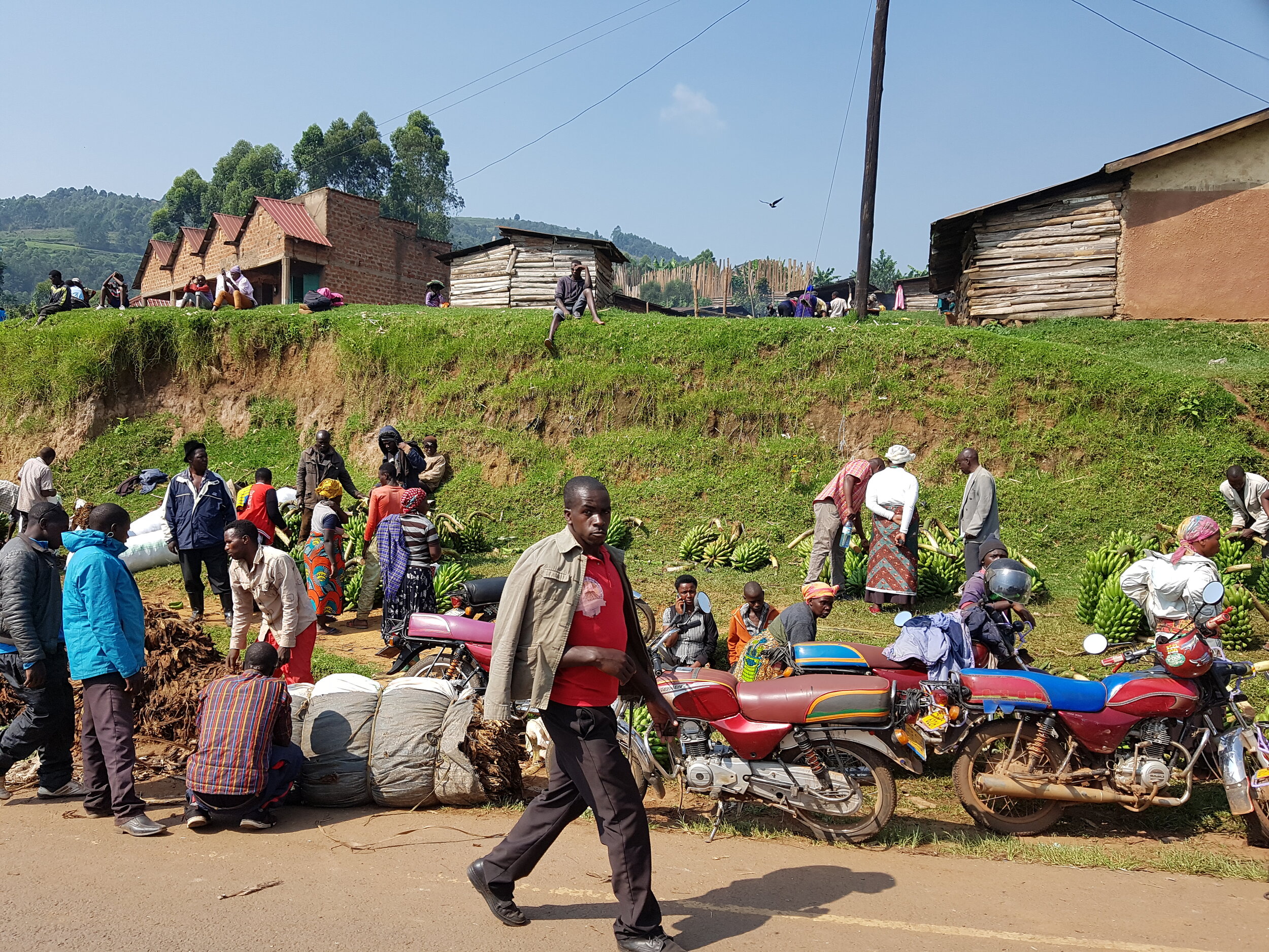 On the road between Kigali and Bwindi in Uganda