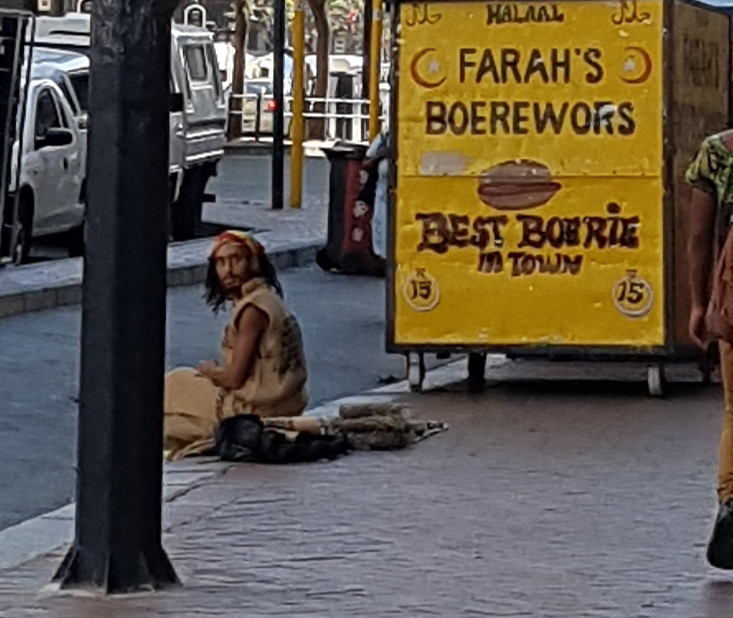 Homeless man on streets of Cape Town