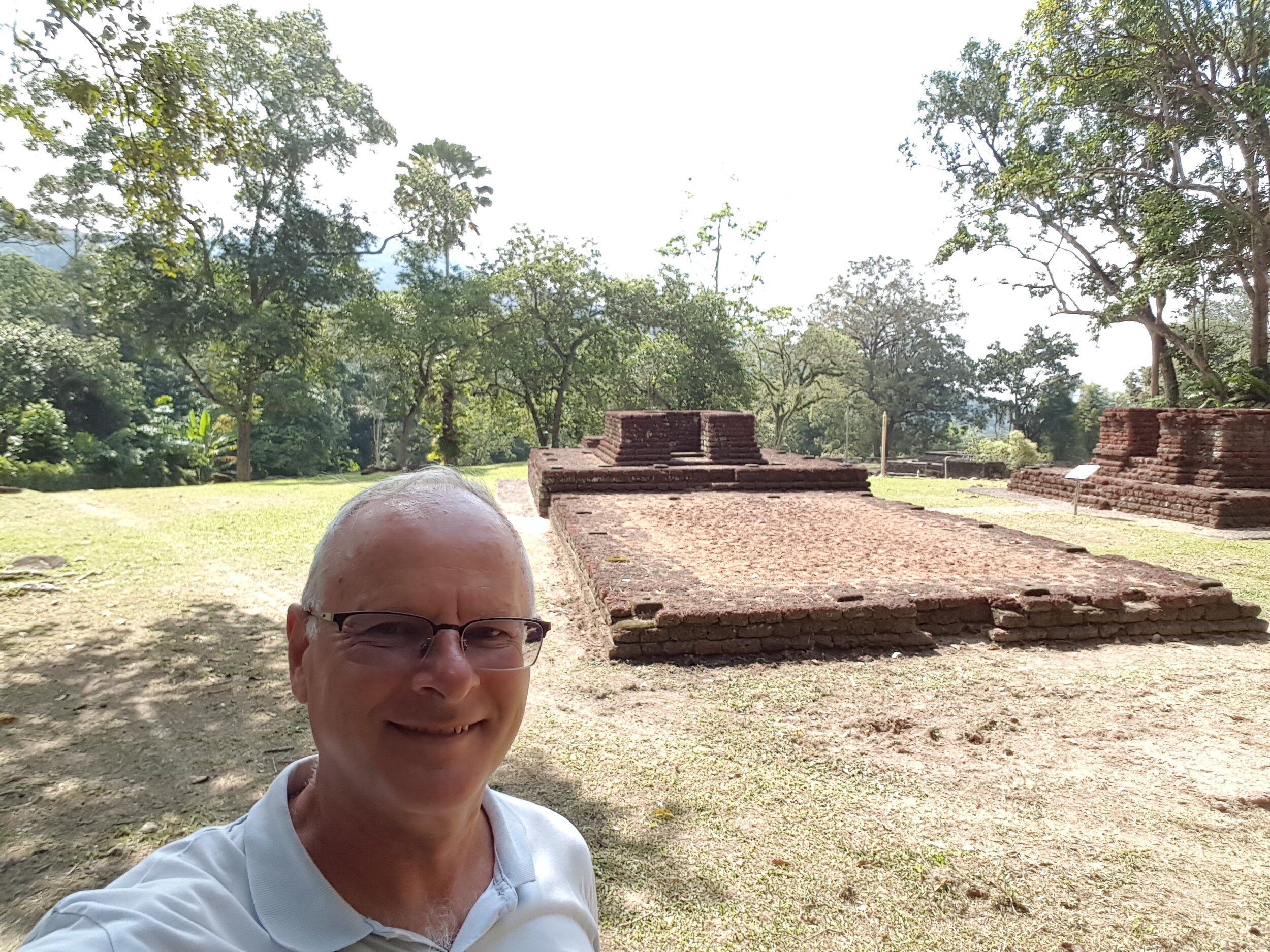 Selfie at the Bujang Valley archaeological site - in front of remains of Indian temples