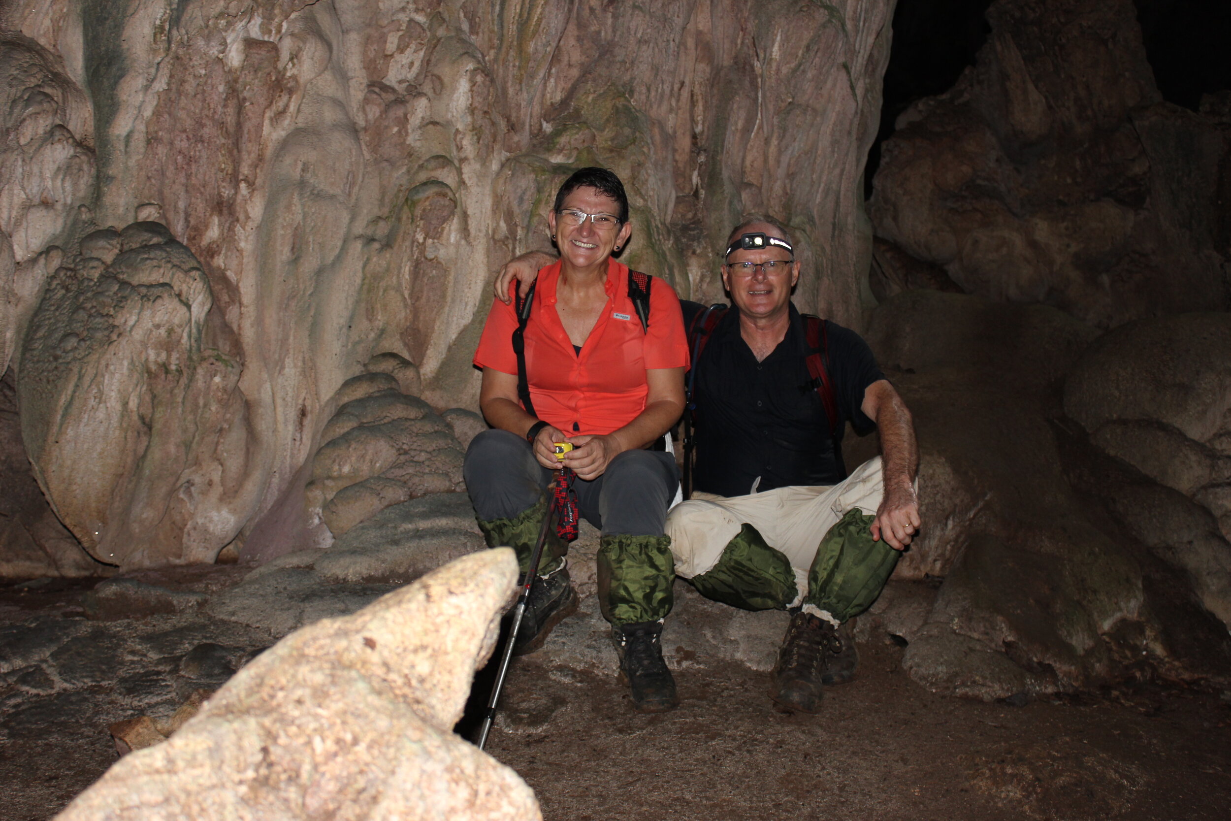 Inside a limestone cave