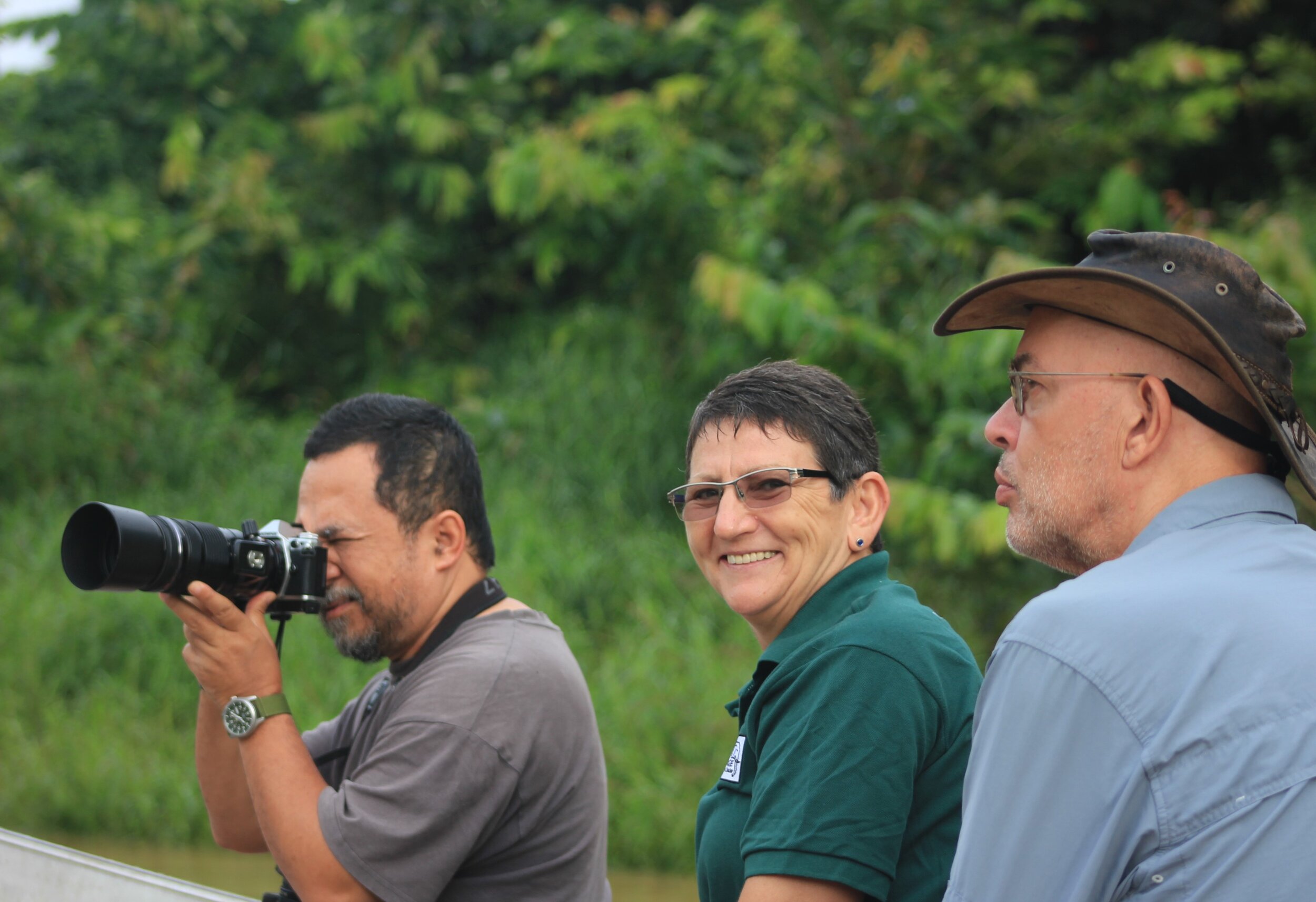 Hymeir, Francien and Berry on the look-out for elephants