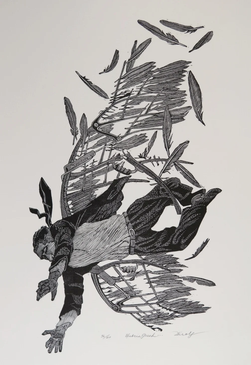 Hubris Greed (6 3/4" x 12" engraving)