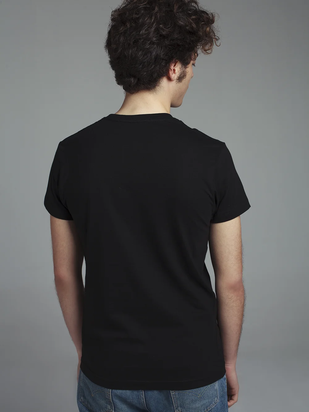 Black t-shirt for man back