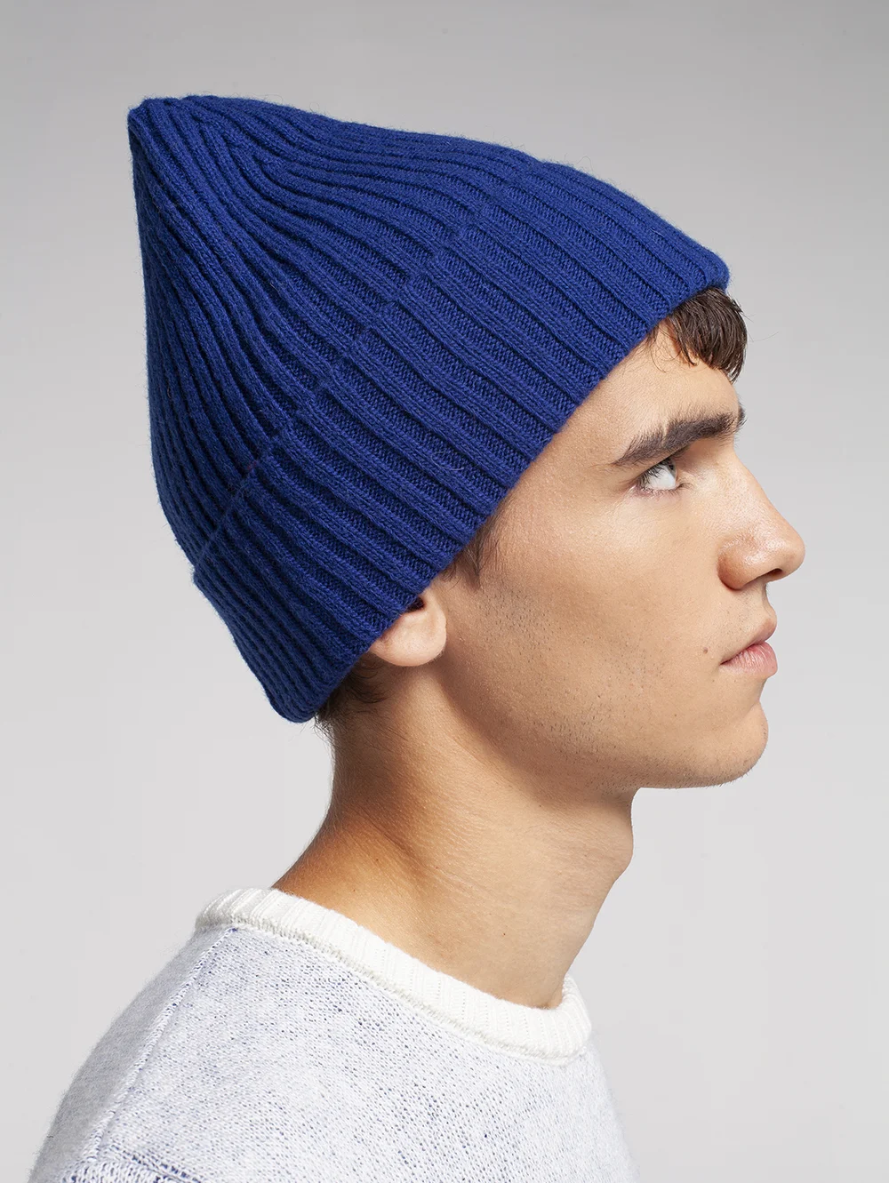 Deep Blue Wool Beanie