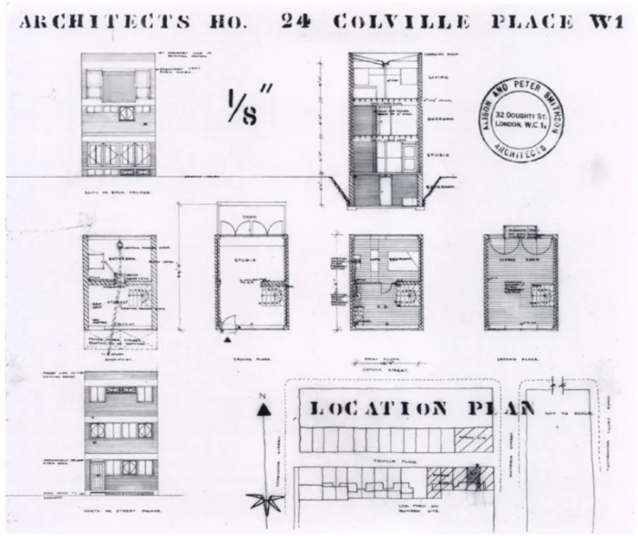 Alison and Peter Smithson plans for Soho House, 1953