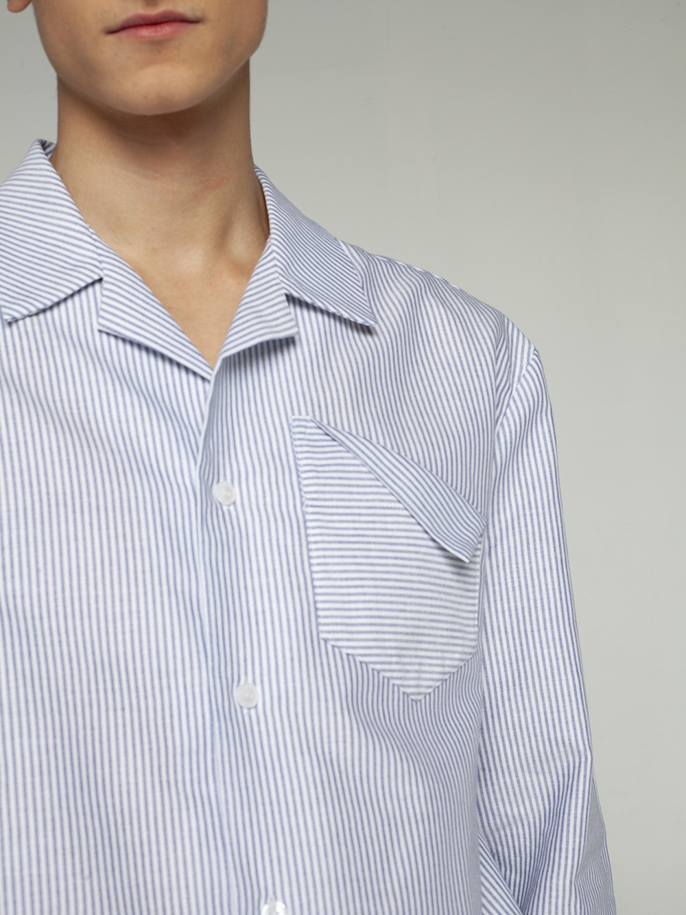 striped oversize shirt neck