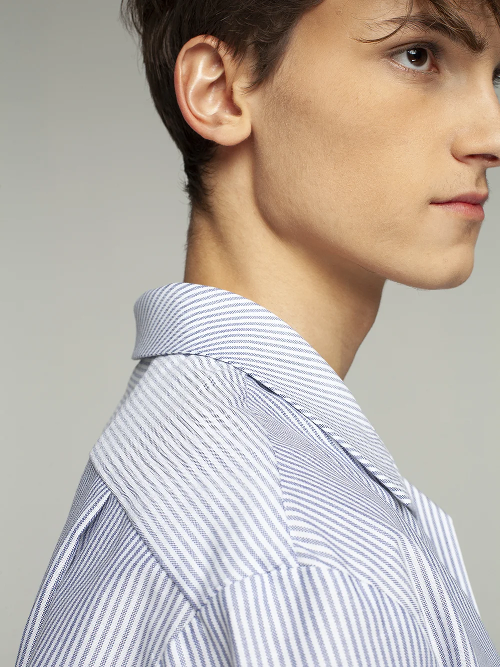 striped oversize shirt detail