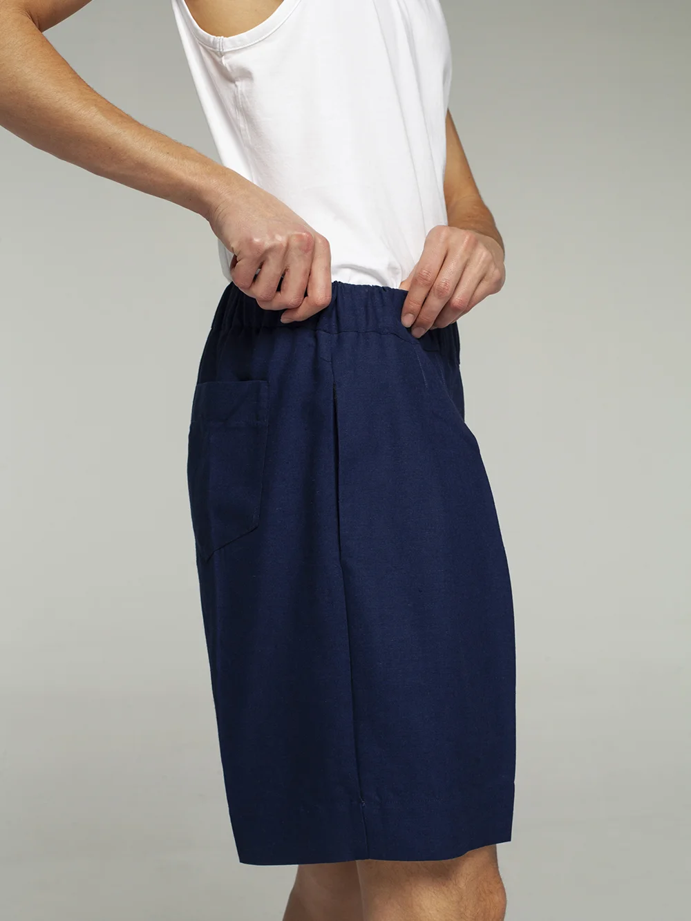 Navy Blue Shorts side detail