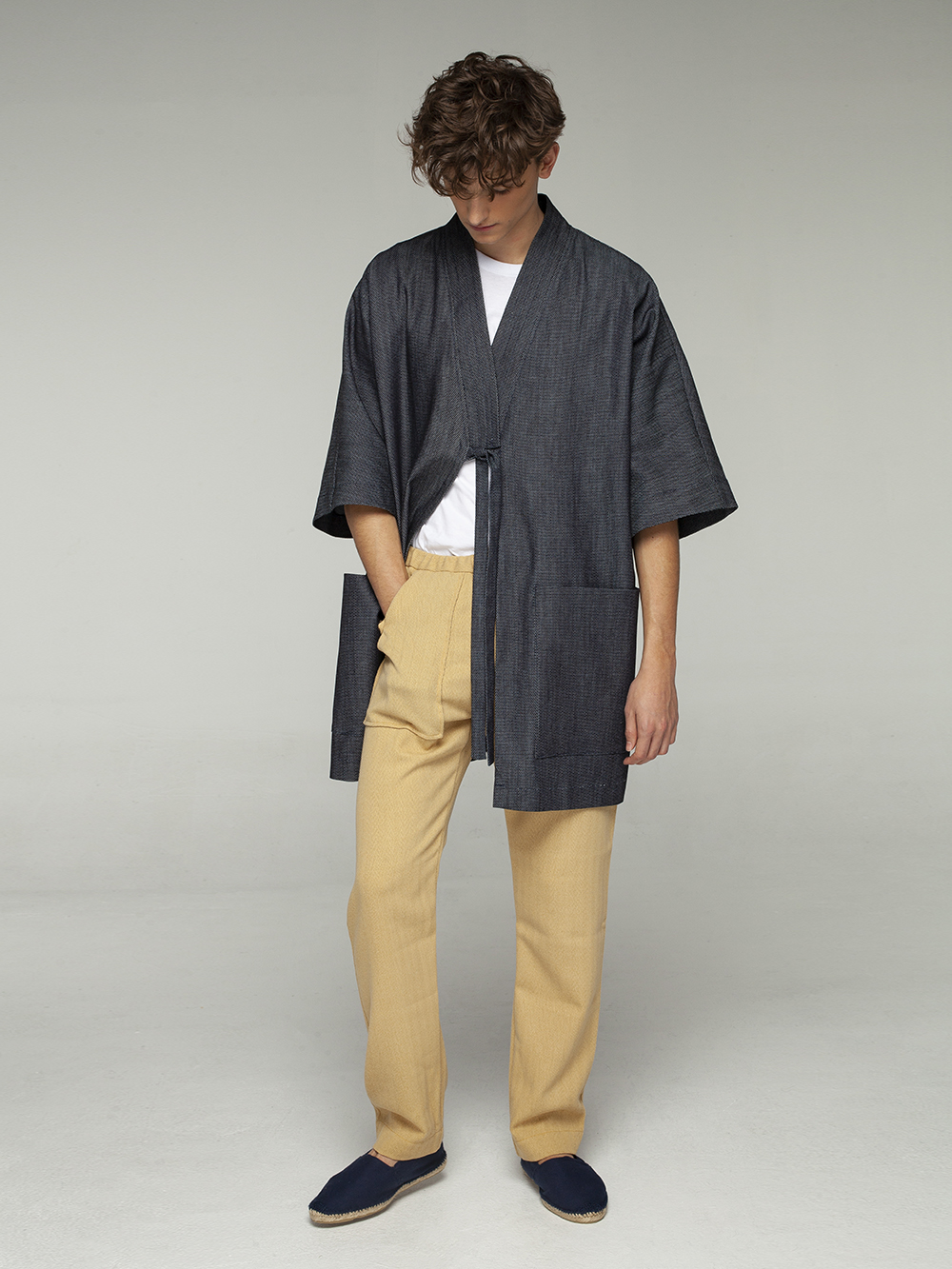 denim kimono front
