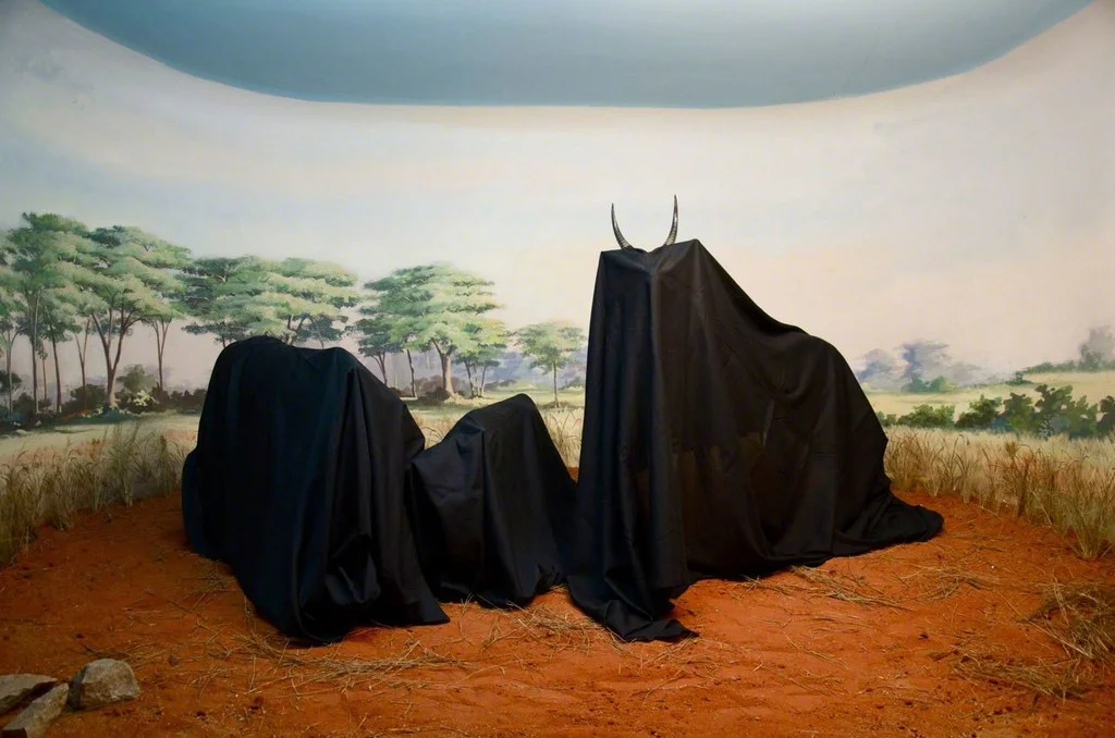 In the Days of a Dark Safari #1, 2017 Above: The Last Journey of the Dictator Mussunda Nzombo Before the Great Extinction (Act II), 2017