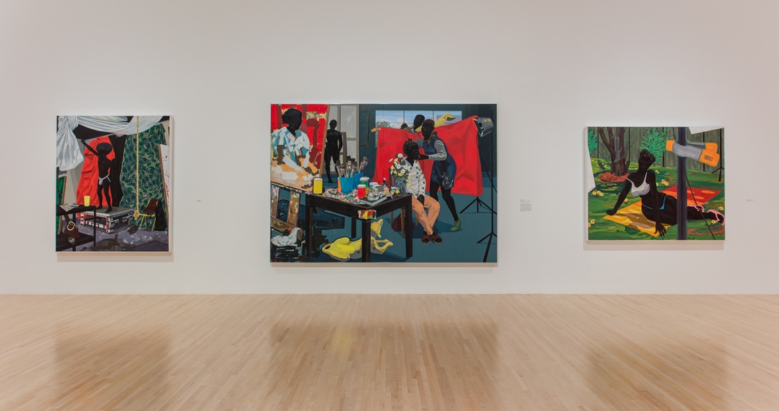 Installation shot of Kerry James Marshall: Mastry at MOCA LA . Ph: Brian Forrest Above Photo: Carys Huws