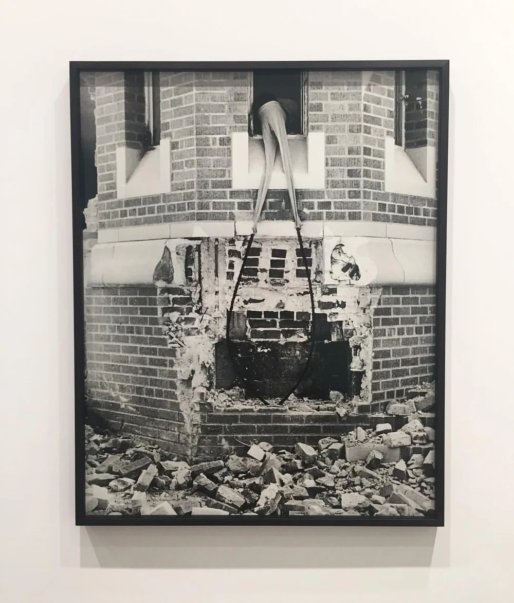 Senga Nengudi, Rapunzel , 1981. Gelatin silver print (documentation of performance). Photography by Barbara McCullough. 
