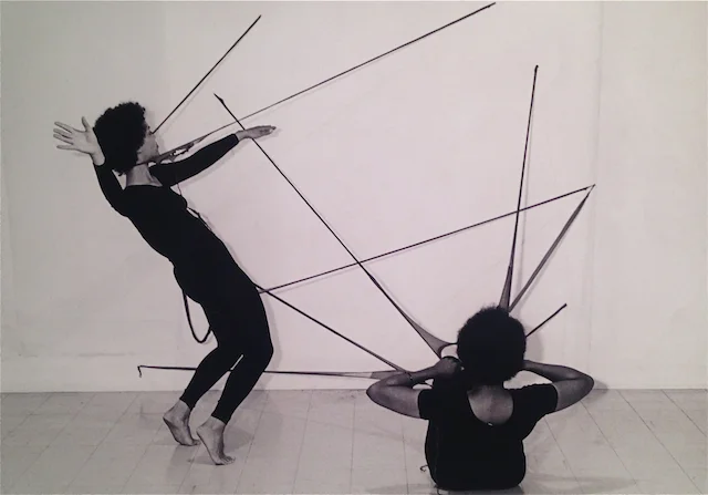 1977 Performance by Senga Nengudi, featuring Maren Hassinger at Just Above Midtown Gallery. Above: Dwight Carter’s portraits of Linda Goode Bryant, ca. 1974. Image via Chris McCormack