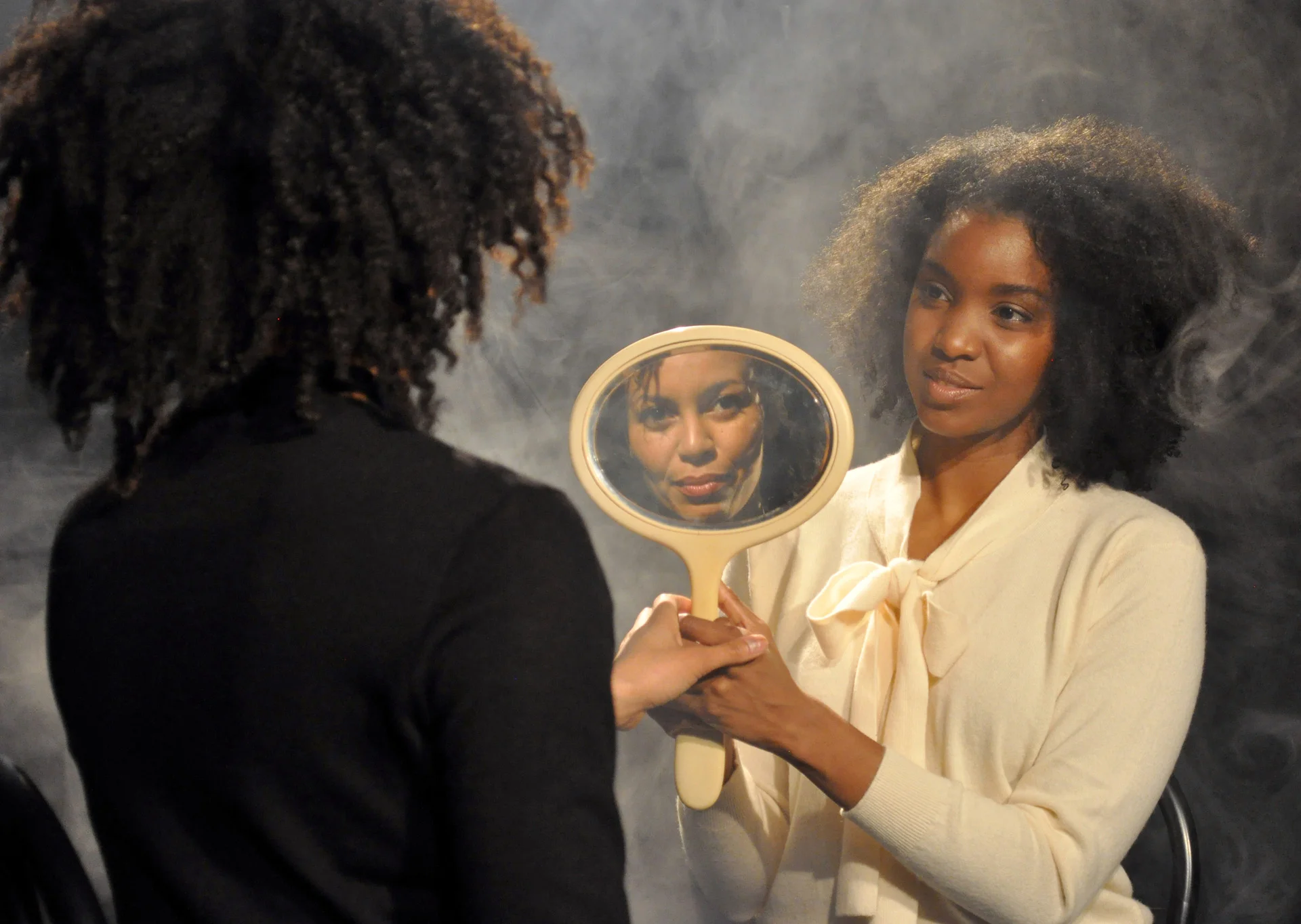 Carrie Mae Weems, “The Considered,” Courtesy of the artist and Jack Shainman Gallery, New York. ©Carrie Mae Weems Above: Photograph by Brielmaier's husband, Mangue Banzima.