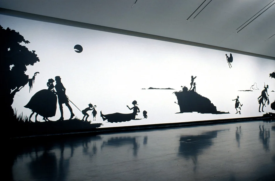 Installation view of Kara Walker: Narratives of a Negress , Tang Teaching Museum, 2003.