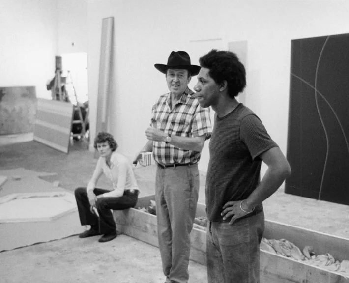 Clement Greenberg (left) and DeLuxe Curator Peter Bradley (right). Featured in 1971: A Year in the Life of Color