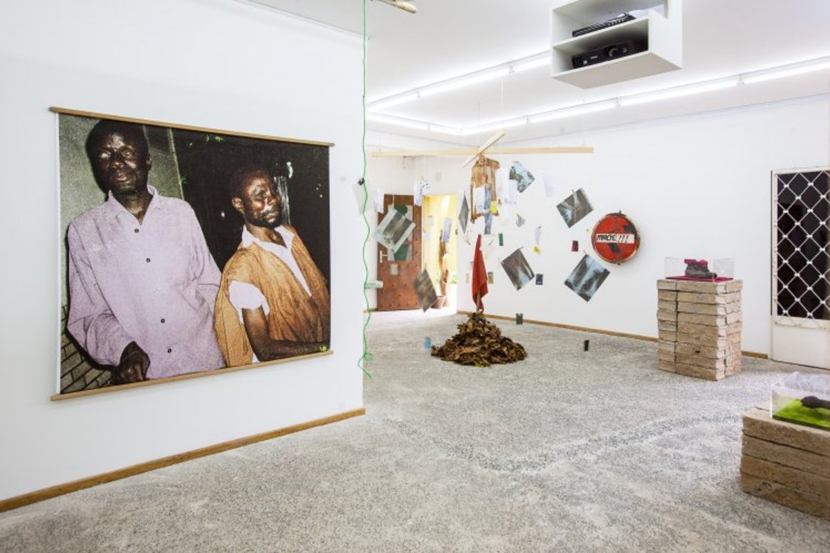 Installation view of WORD! WORD? WORD! Issa Samb and the Undecipherable Form at RAW Material Company, 2013.