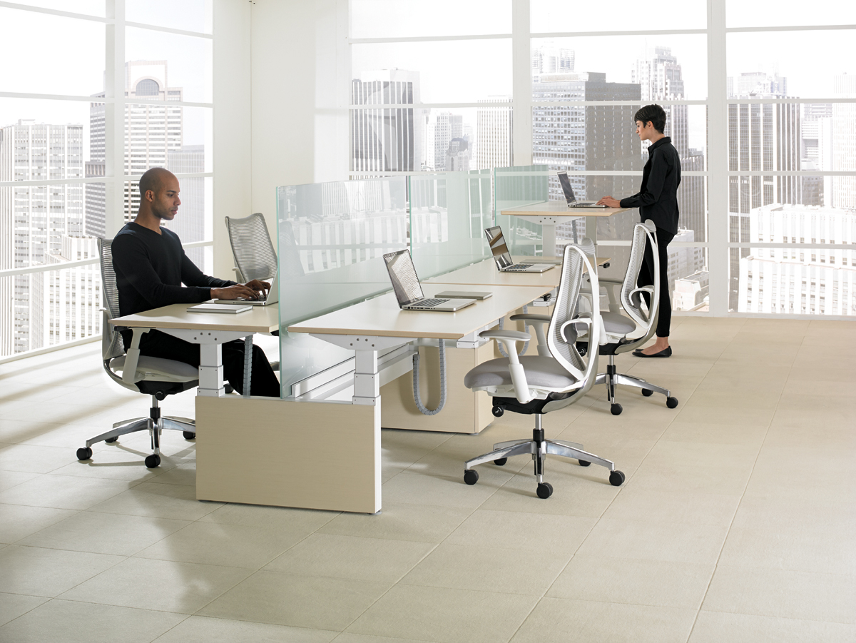 Teknion height adjustable desk deals