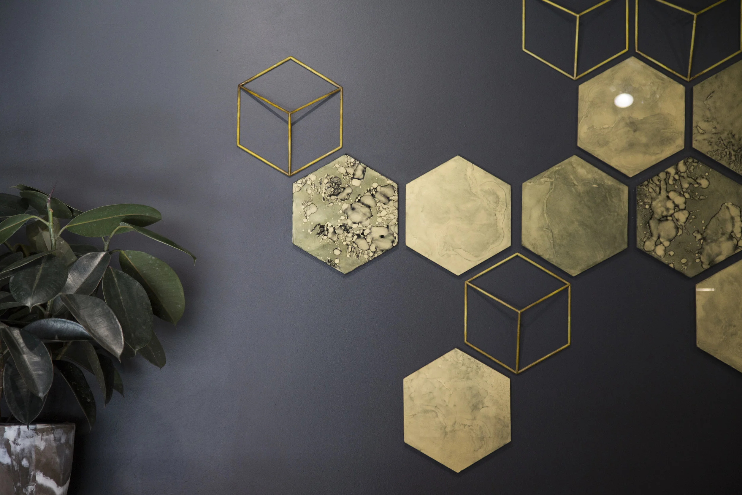 Hexagon wall art